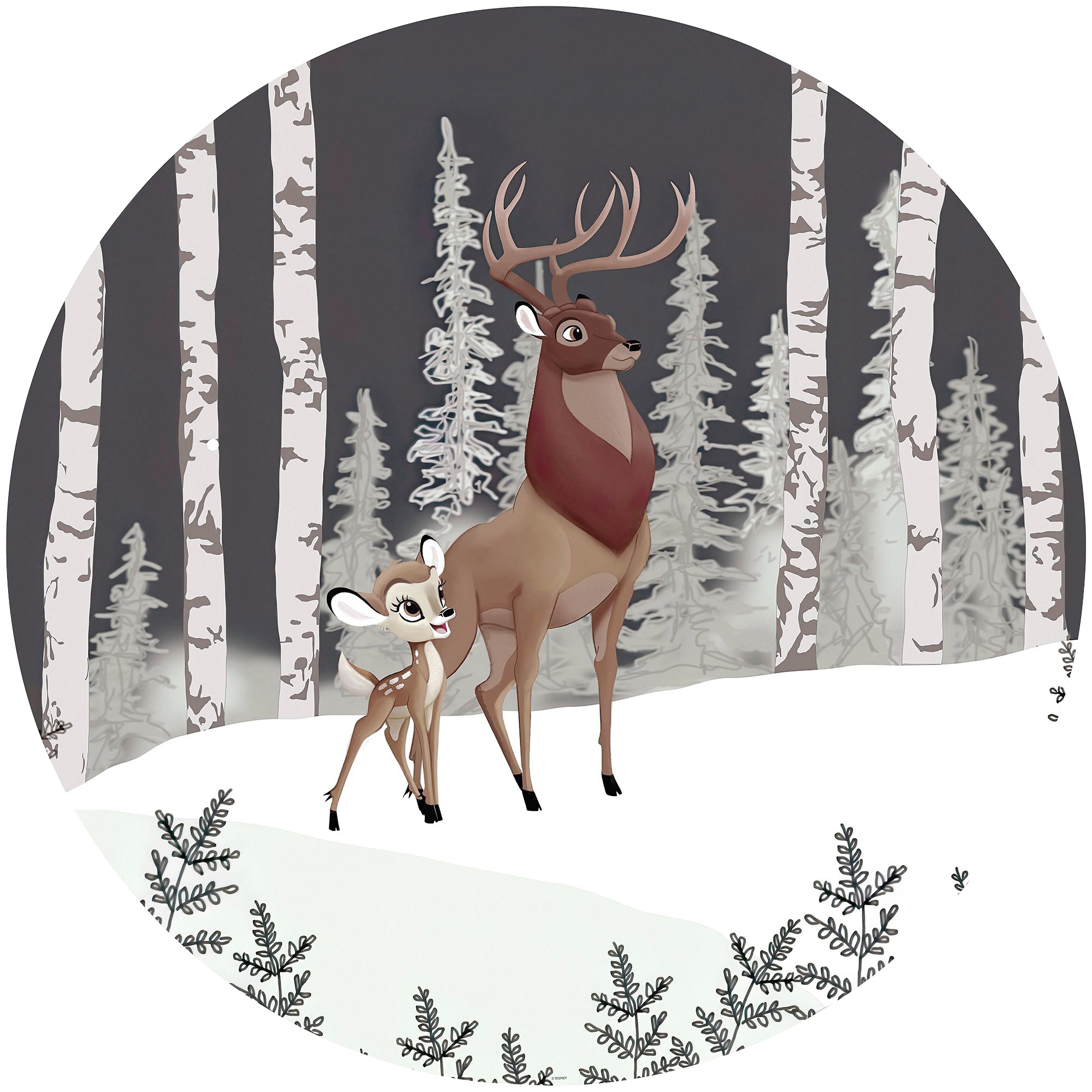 Komar Fototapete "Vlies selbstklebend - Bambi Great Prince - Größe 125 x 125 cm" bedruckt glatt Kinderzimmer
