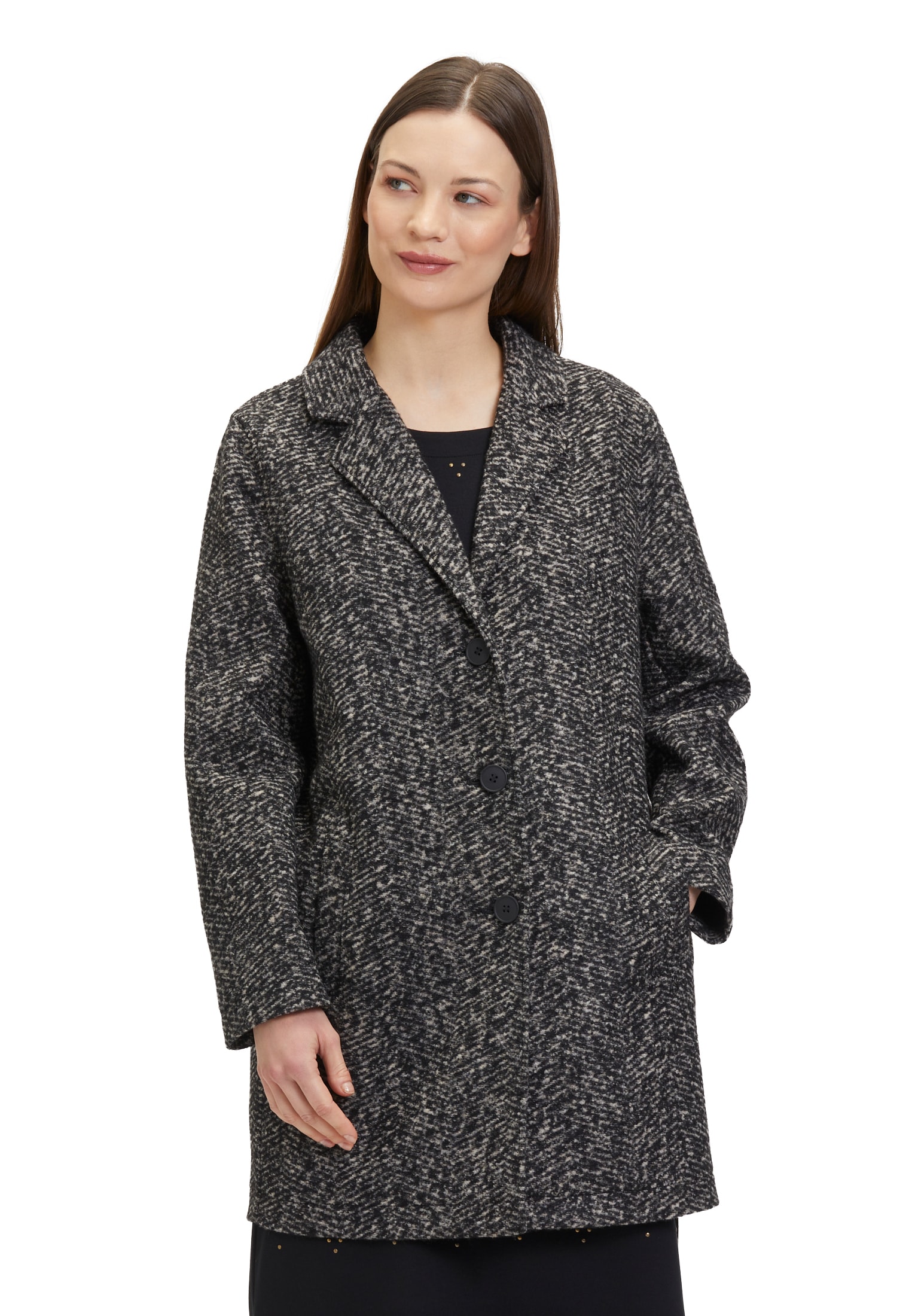 Betty&Co Jackenblazer "Betty & Co Damen Longjacke mit Reverskragen", Materi günstig online kaufen