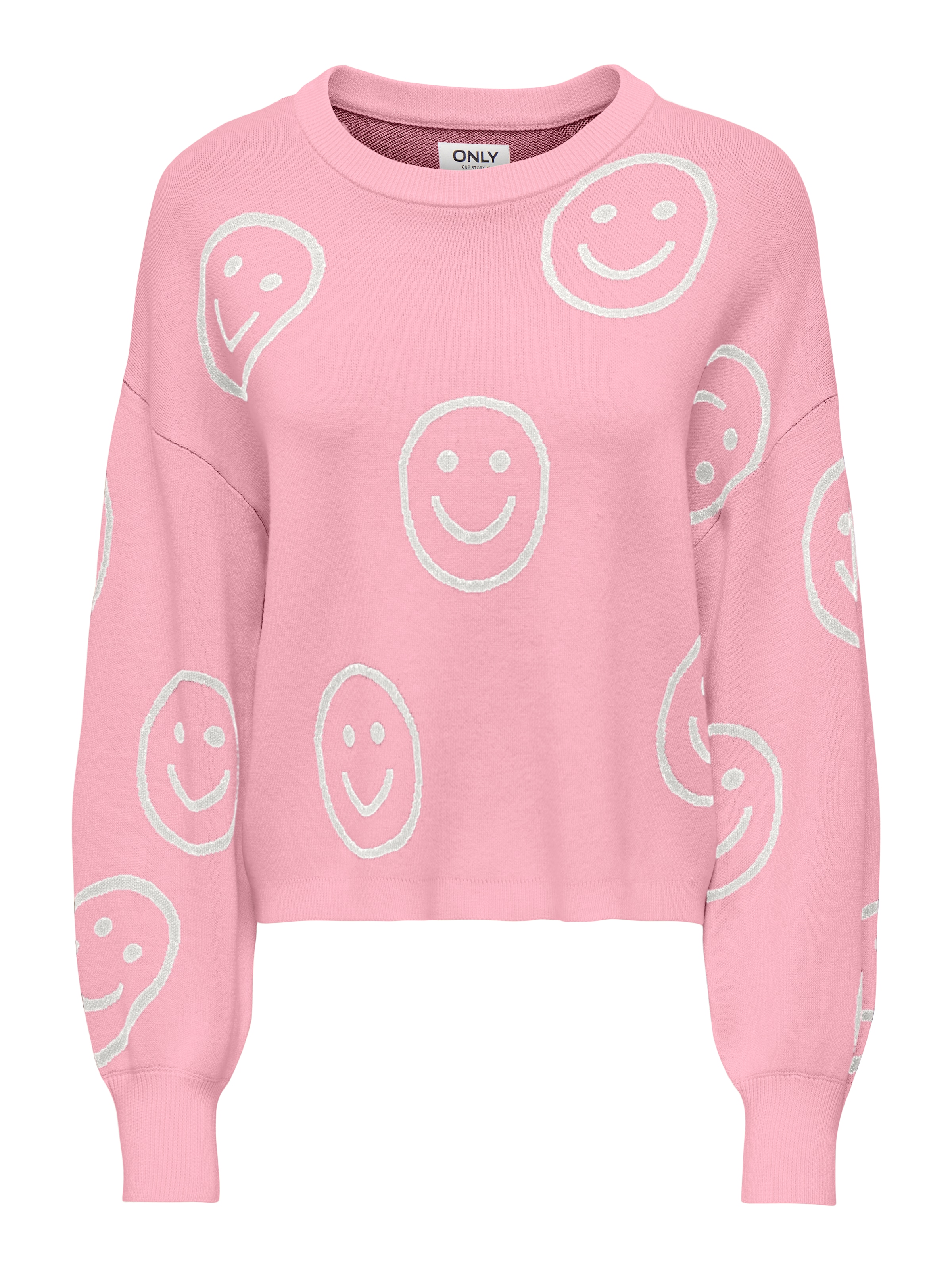 ONLY Strickpullover "ONLMONTANA LS JQ O-NECK CC KNT" mit Rippbündchen günstig online kaufen