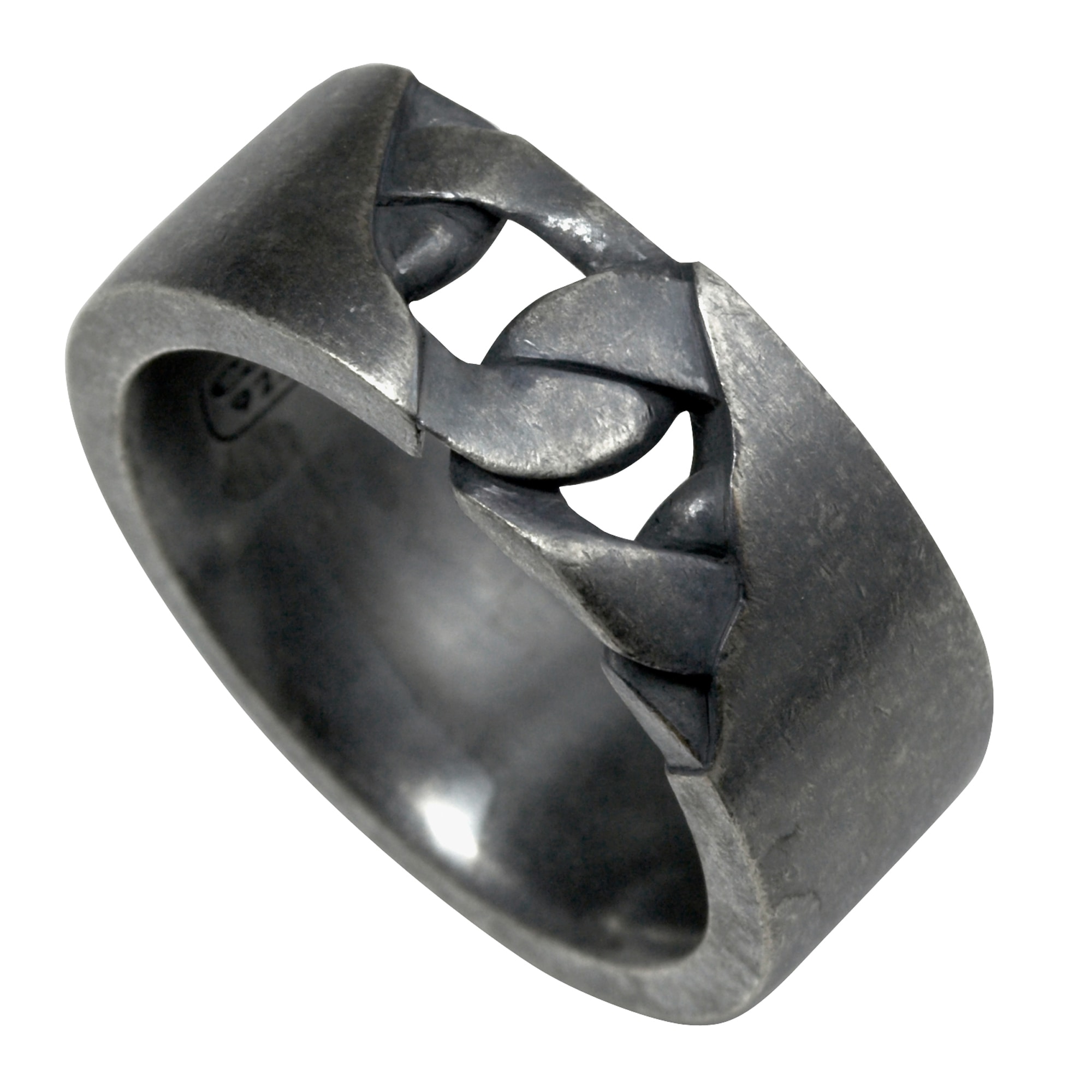Fingerring »925/- Sterling Silber matt oxidiert schwarz«