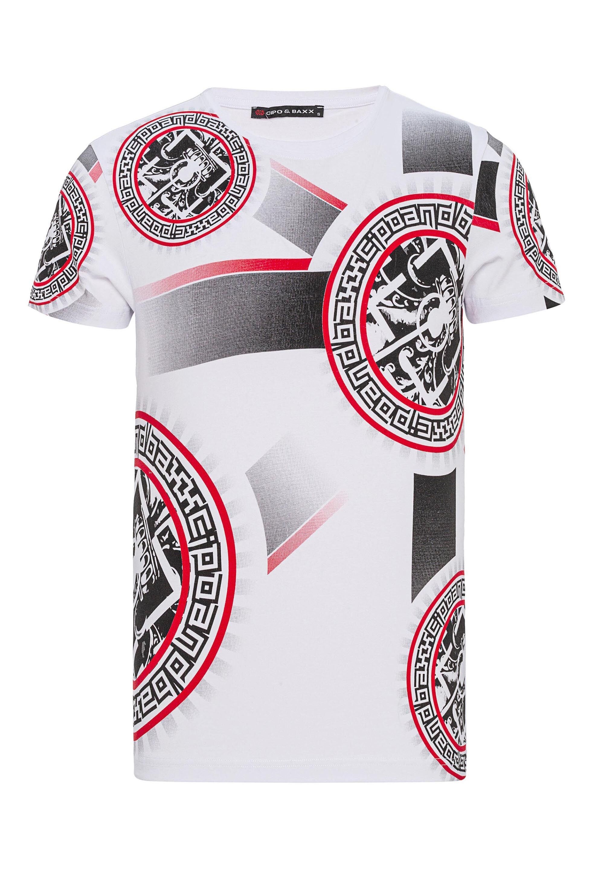 Cipo & Baxx T-Shirt »T-Shirt«, Frontprint mit verschiedenen Elementen