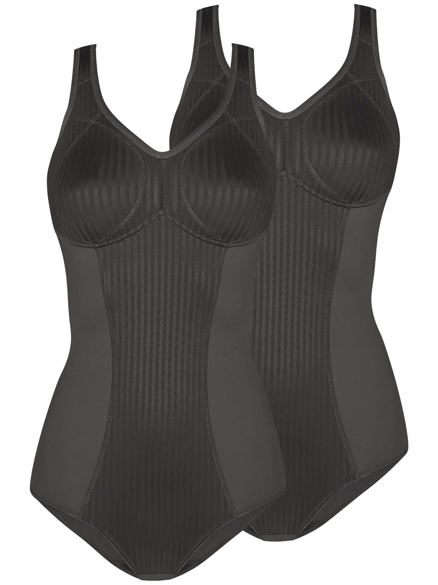 SUSA Damen Body "2er Pack Body ohne Bügel Cremona", Gr. 85, schwarz, Obermaterial: 68% Polyamid PA. 32% Elasthan EL., Bodys