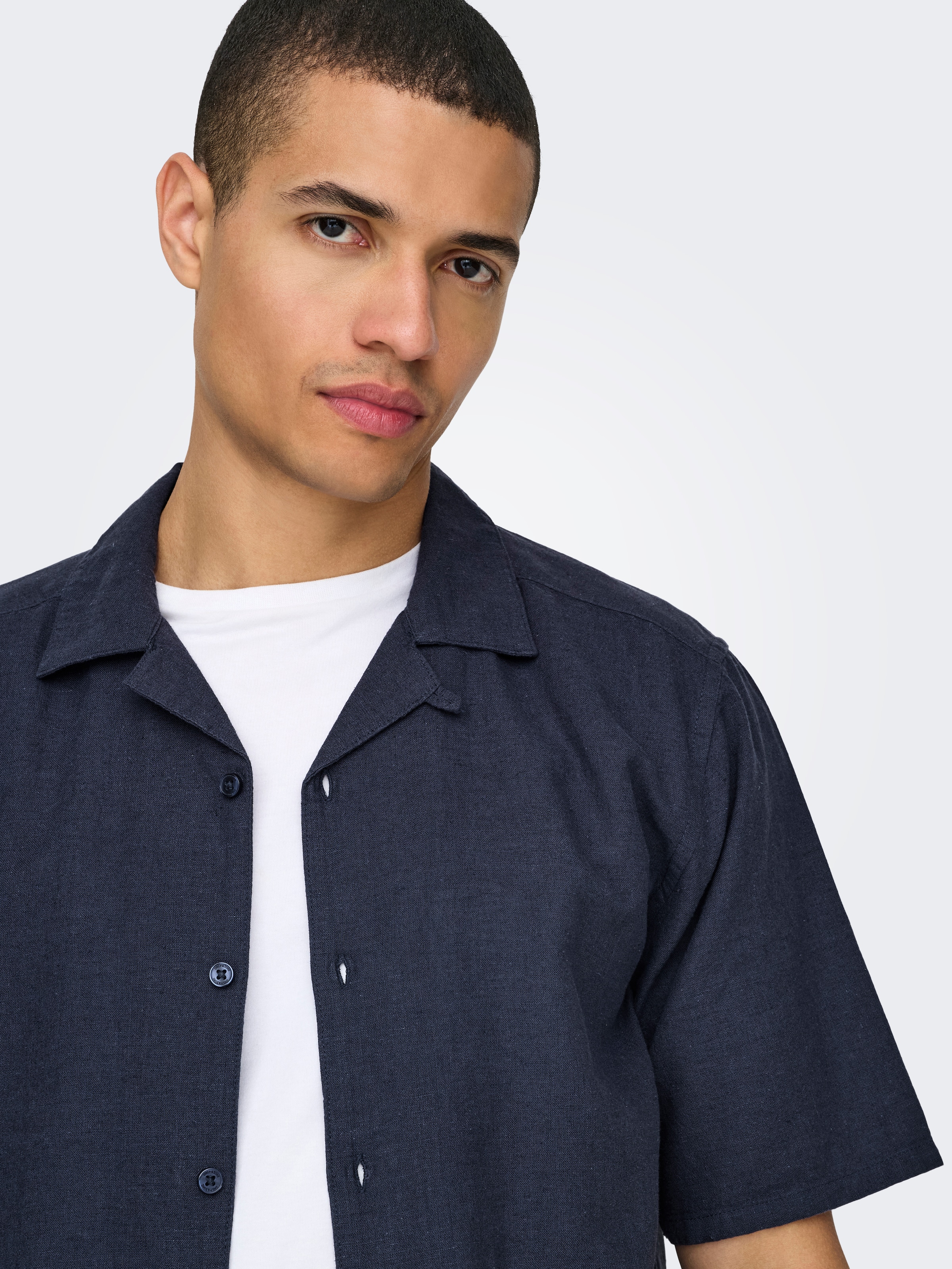 ONLY & SONS Kurzarmhemd »ONSCAIDEN SS SOLID RESORT LINEN NOOS«