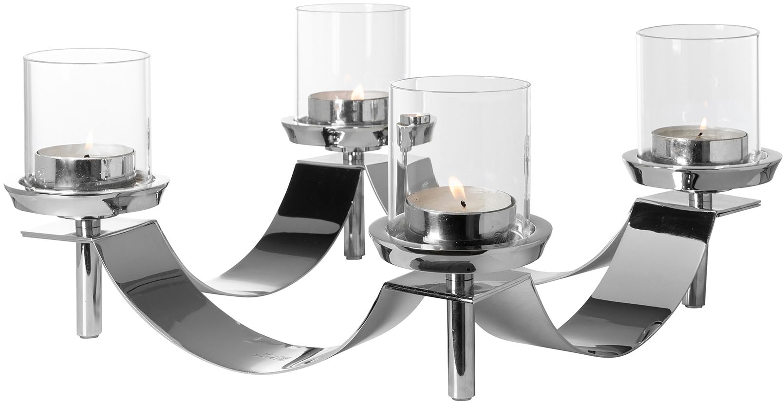 Fink Kerzenleuchter "GALLERY" Leuchter-Kranz mit Glas, 4-flammig, Adventskranz