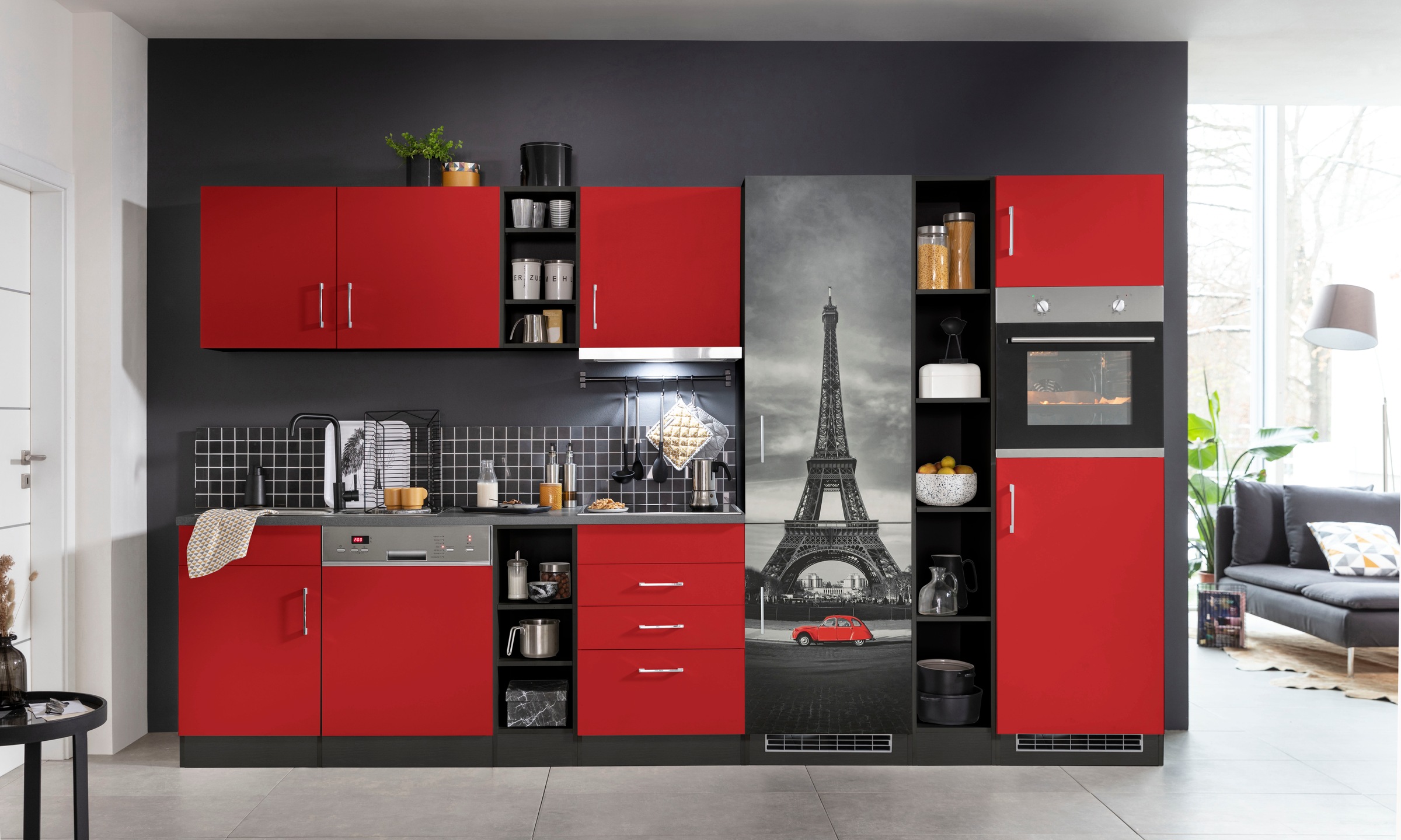KOCHSTATION Küchenzeile "KS-Paris – Küchen mit einzigartigen Fotomotiven au günstig online kaufen
