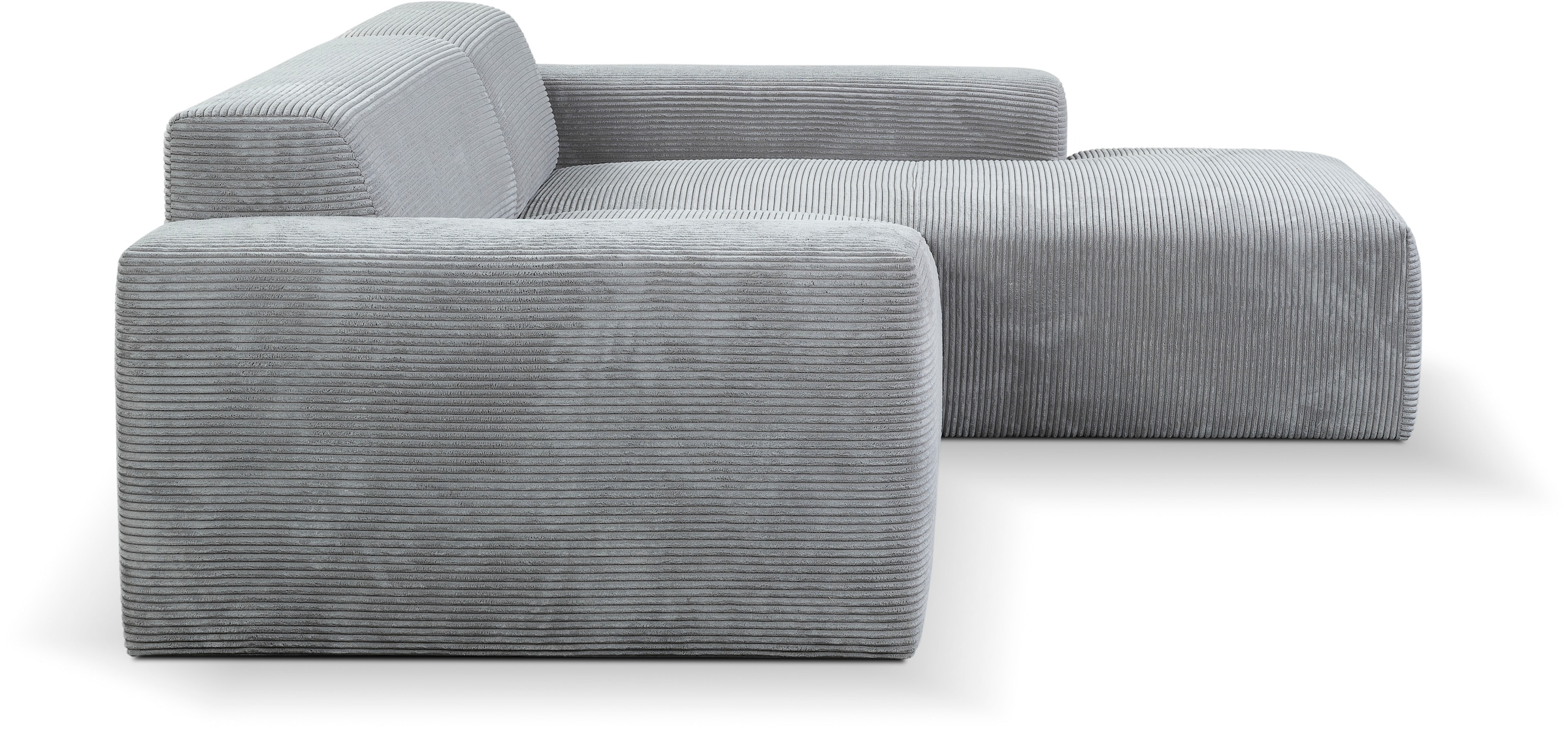 WERK2 Ecksofa »Zeus-L modern und zeitlos, Breite 253cm, bequemes Sofa«, Curvy Trend Ecksofa mit urbaner Optik
