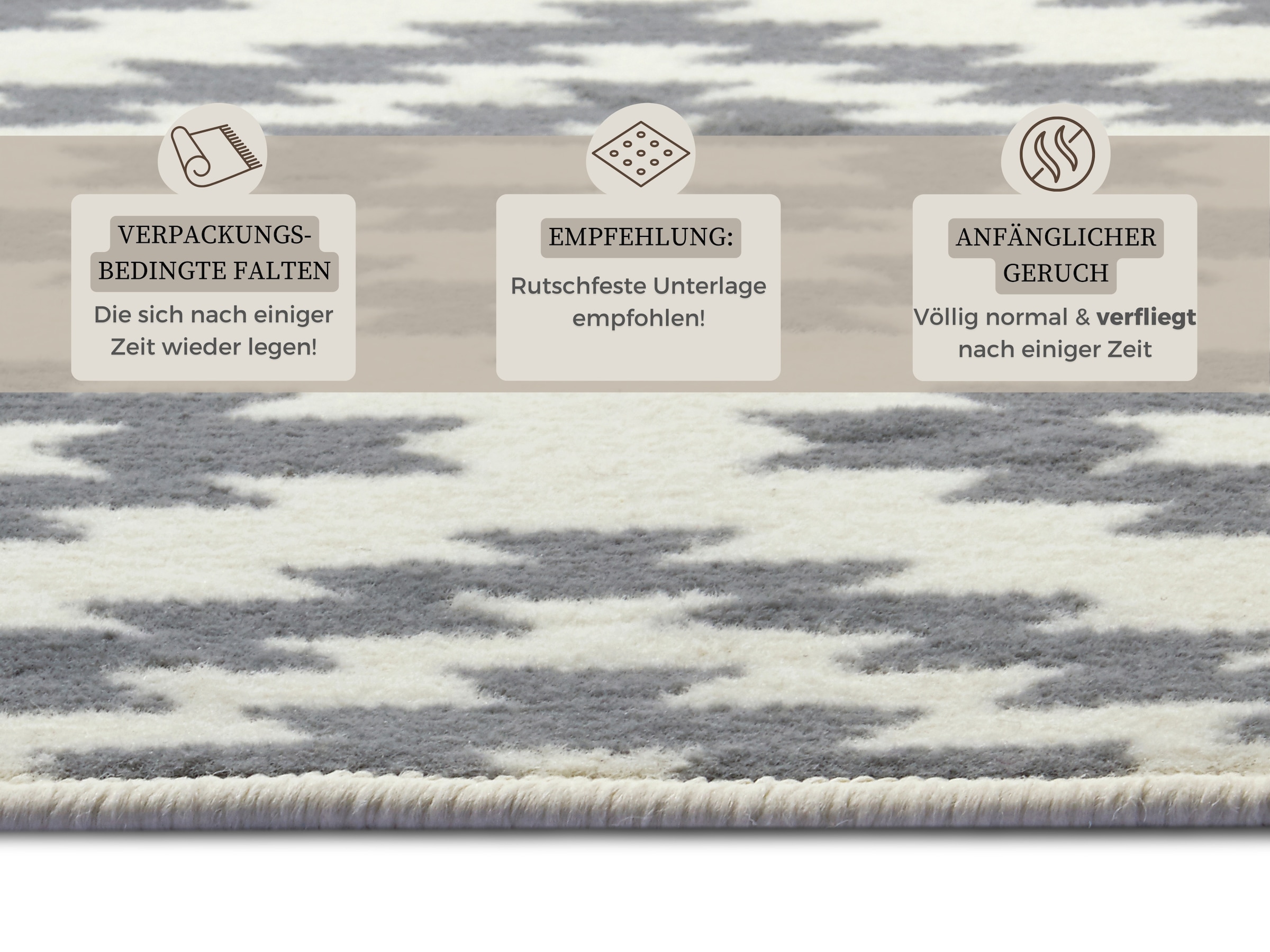 HANSE Home Läufer »Nordic«, rechteckig, 9 mm Höhe, Kurzflor, Raute, Teppich, Weich, Esszimmer, Kinderzimmer, Flur, Modern