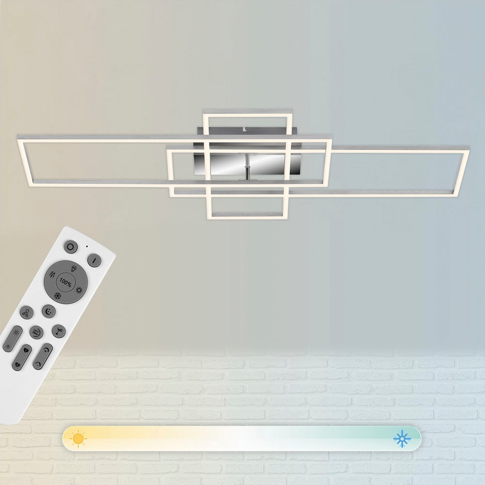 Briloner Leuchten LED Deckenleuchte »3156018 FRAME«, 1 flammig-flammig, Deckenlampe, 104x42x10cm, Chrom, 55W, Wohnzimmer, Schlafzimmer, Küche