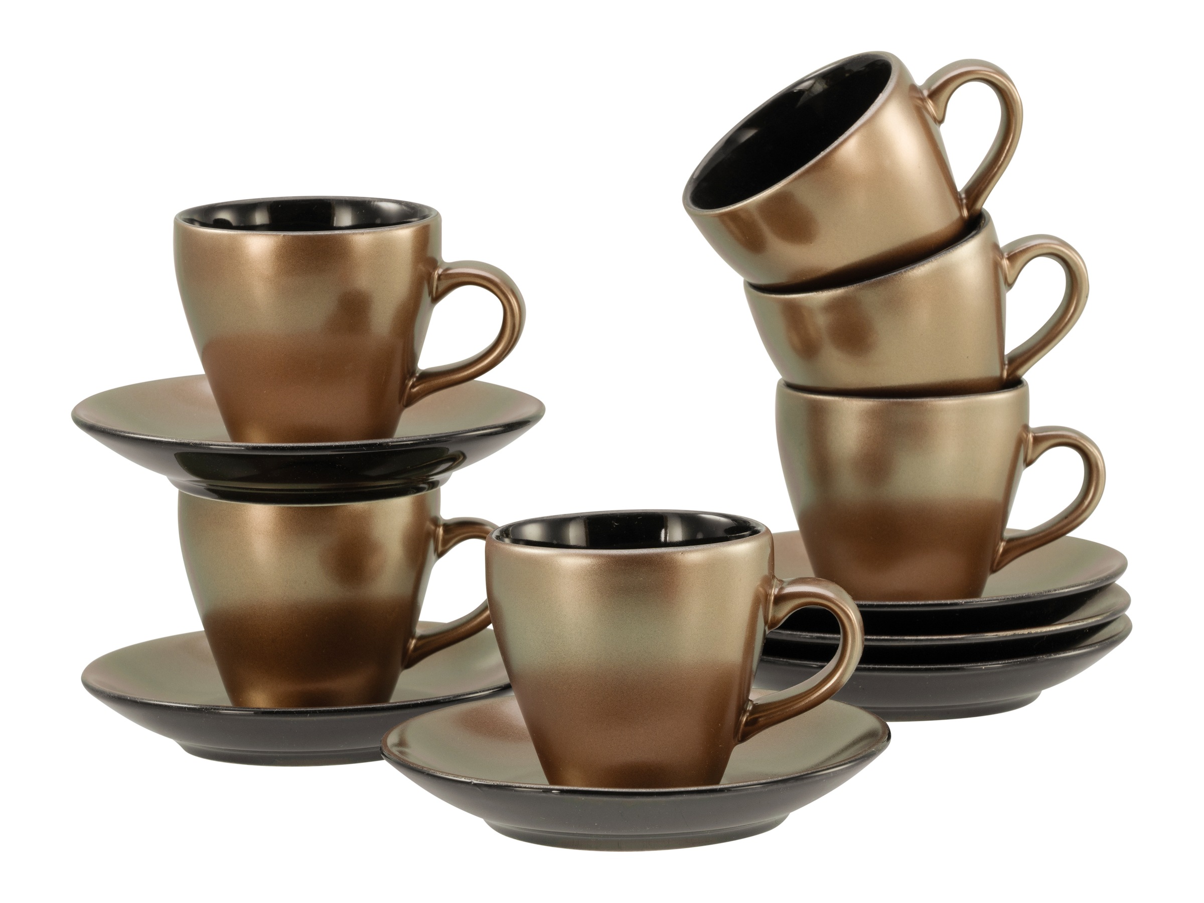 CreaTable Espressotasse "Golden Days Schwarz, Espressoset, 12-tlg." Goldfar günstig online kaufen