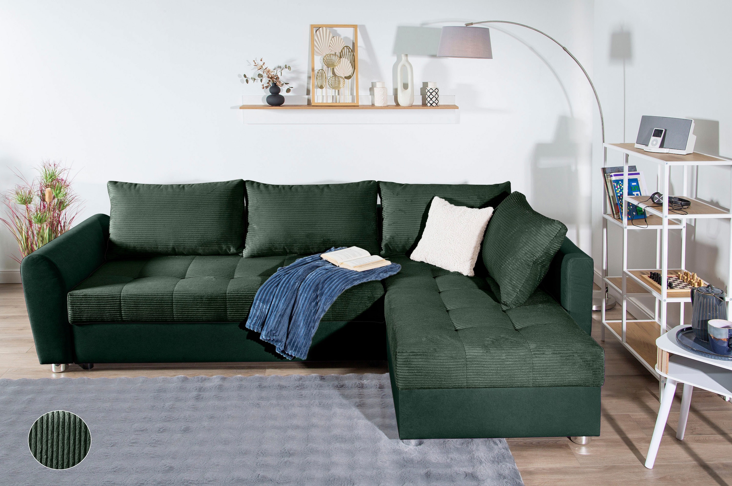 COLLECTION AB Ecksofa, Ecksofa,Bettfunktion,Bettkasten,Bonnelfederkern, Rüc günstig online kaufen
