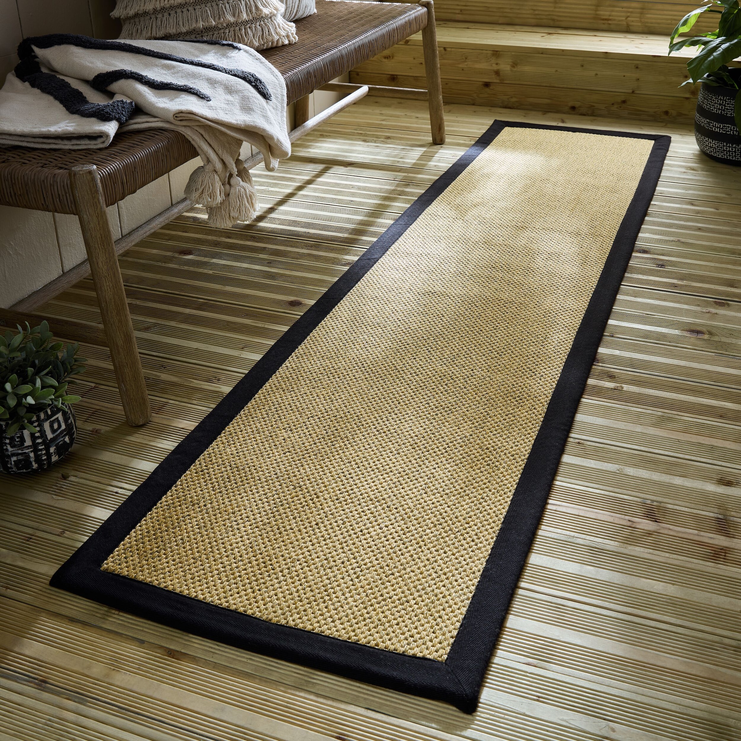 FLAIR RUGS Teppich "Sisal Look" rechteckig 6 mm Höhe Sisal Look Border Indo günstig online kaufen
