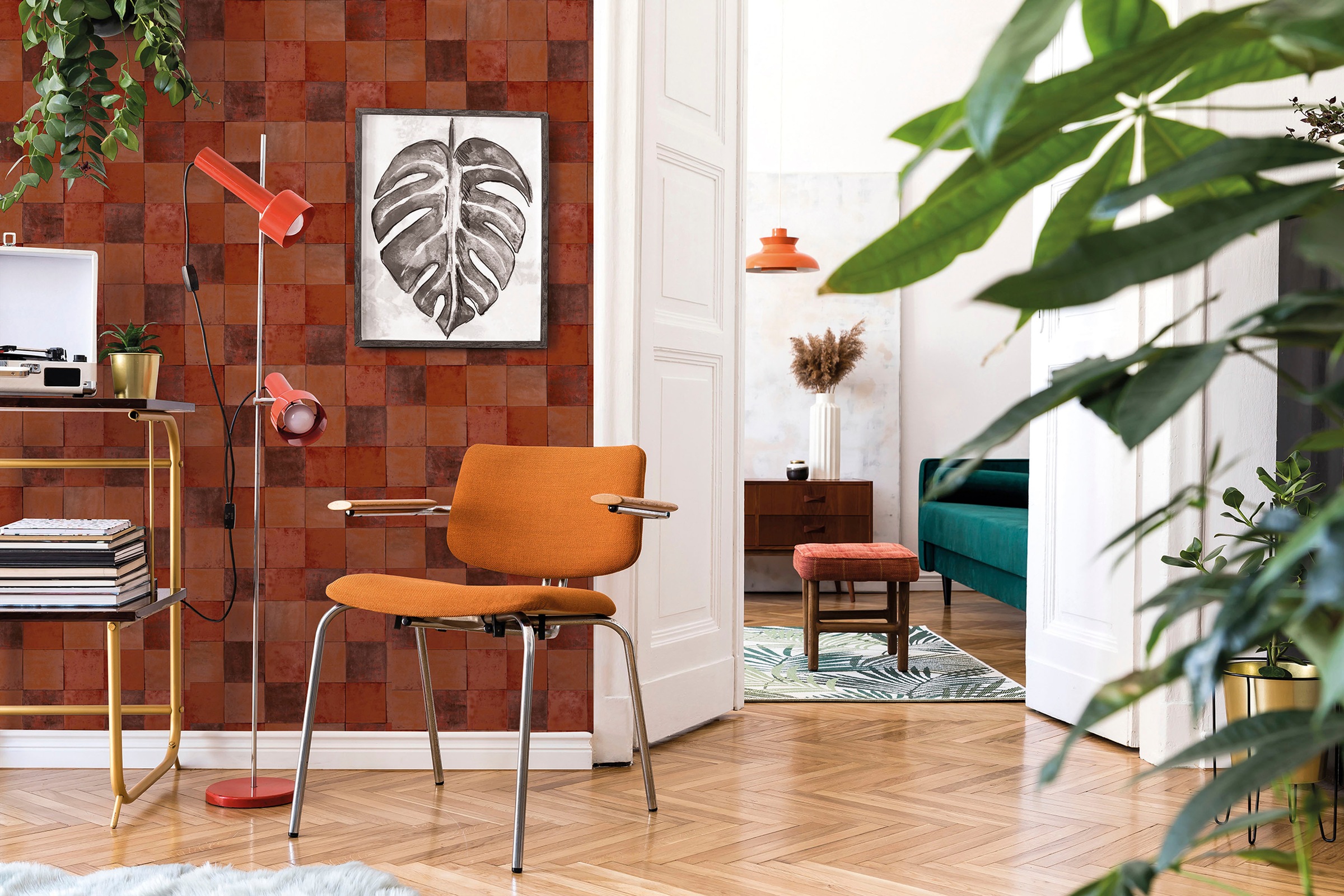 Marburg Fototapete "Tile" matt glatt moderne Tapete für Wohnzimmer Schlafzimmer Küche