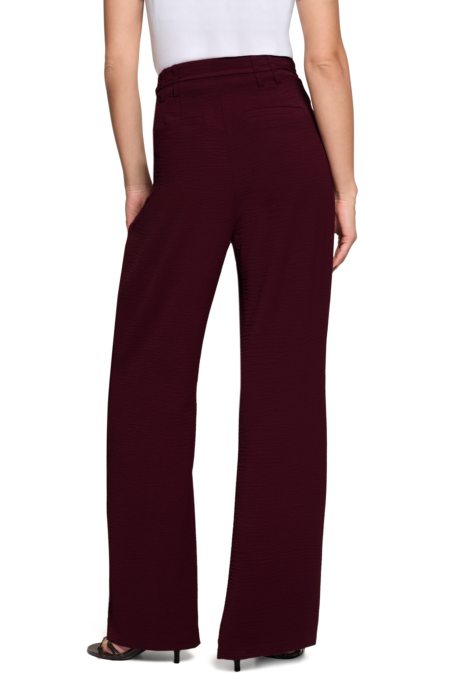 Zero Stoffhose »Damen fit Hose mit Bindegürtel«  Material