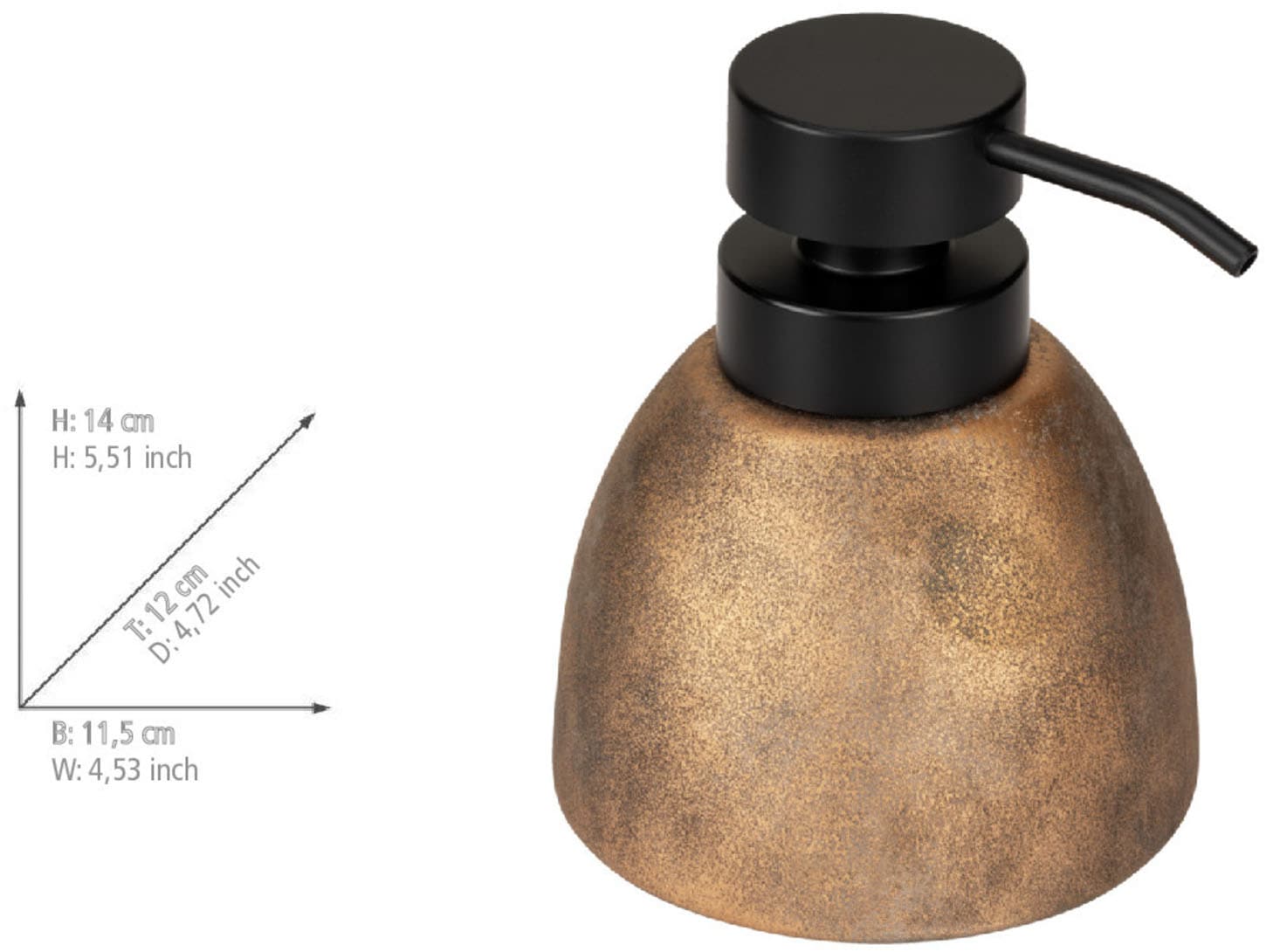 WENKO Badaccessoire-Set »Tremea« bestehend aus Seifenspender und Zahnputzbecher, Keramik in bronze matt