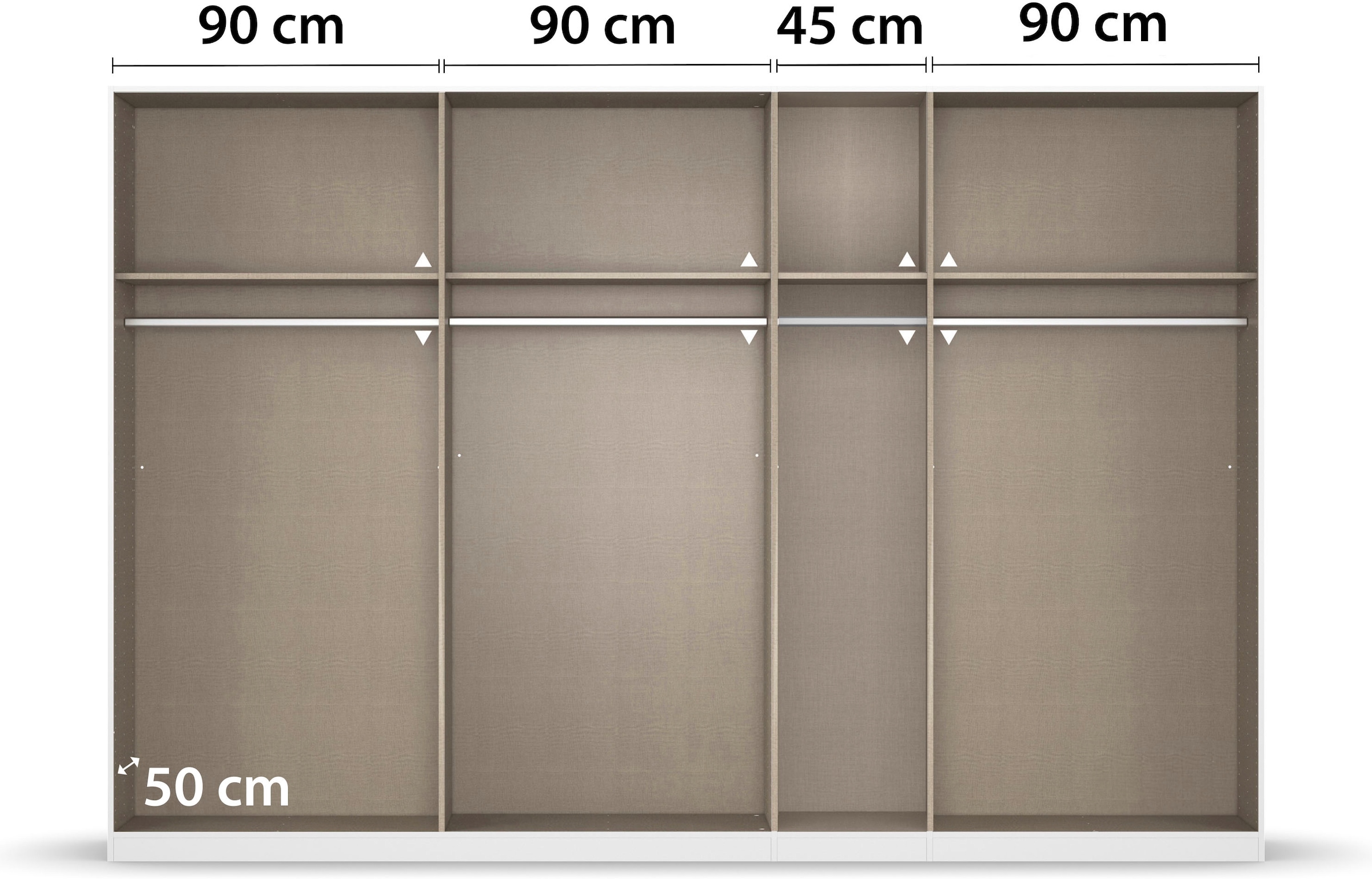 rauch Kleiderschrank, (in 3 verschiedenen Ausstattungen BASIC/CLASSIC/PREMIUM), mit hochwertigen Stangengriffen in Schwarz aus Metall MADE IN GERMANY