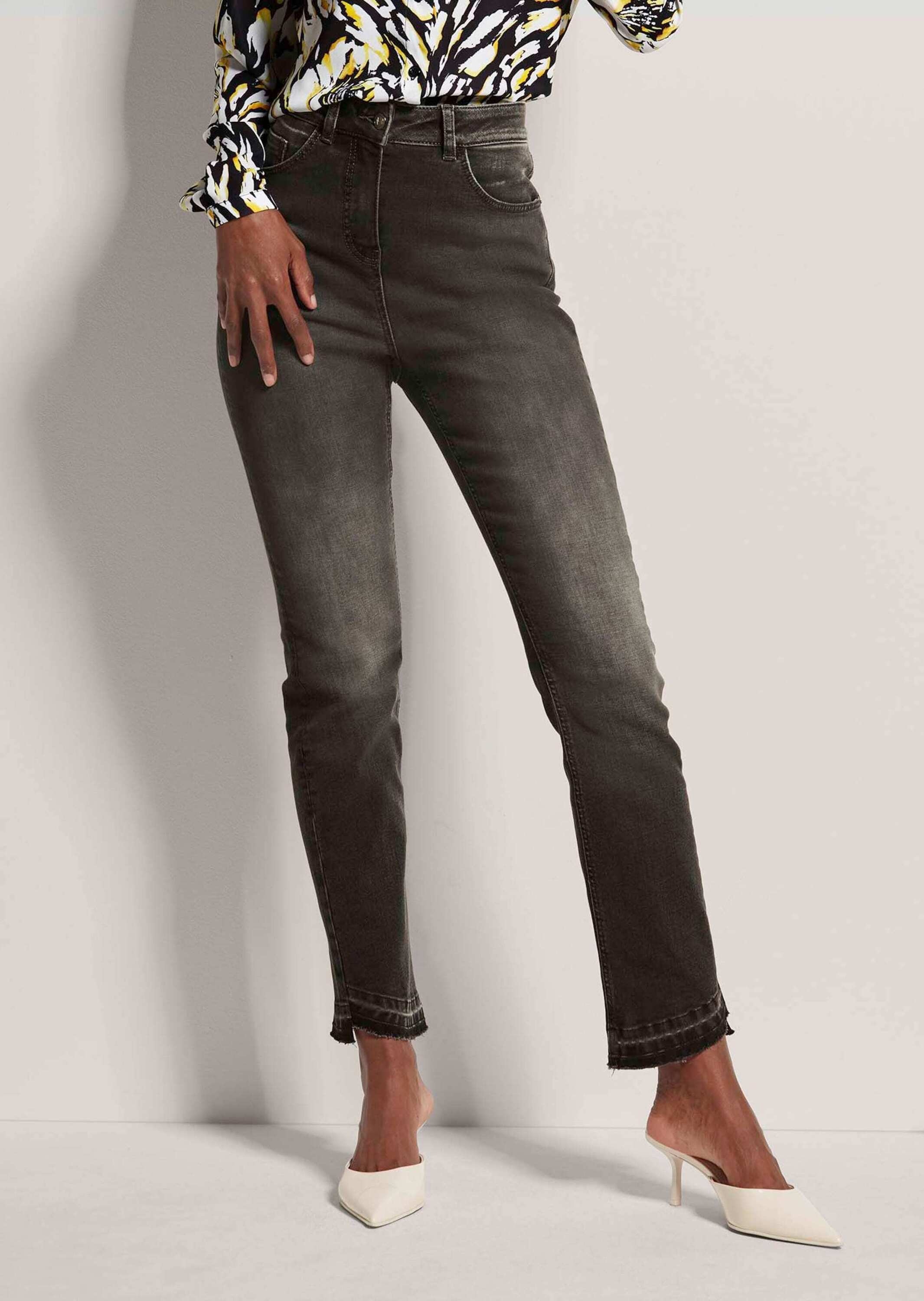 MADELEINE Regular-fit-Jeans "Jeans Five-Pocket-Hose mit schrägem Beinsaum" günstig online kaufen