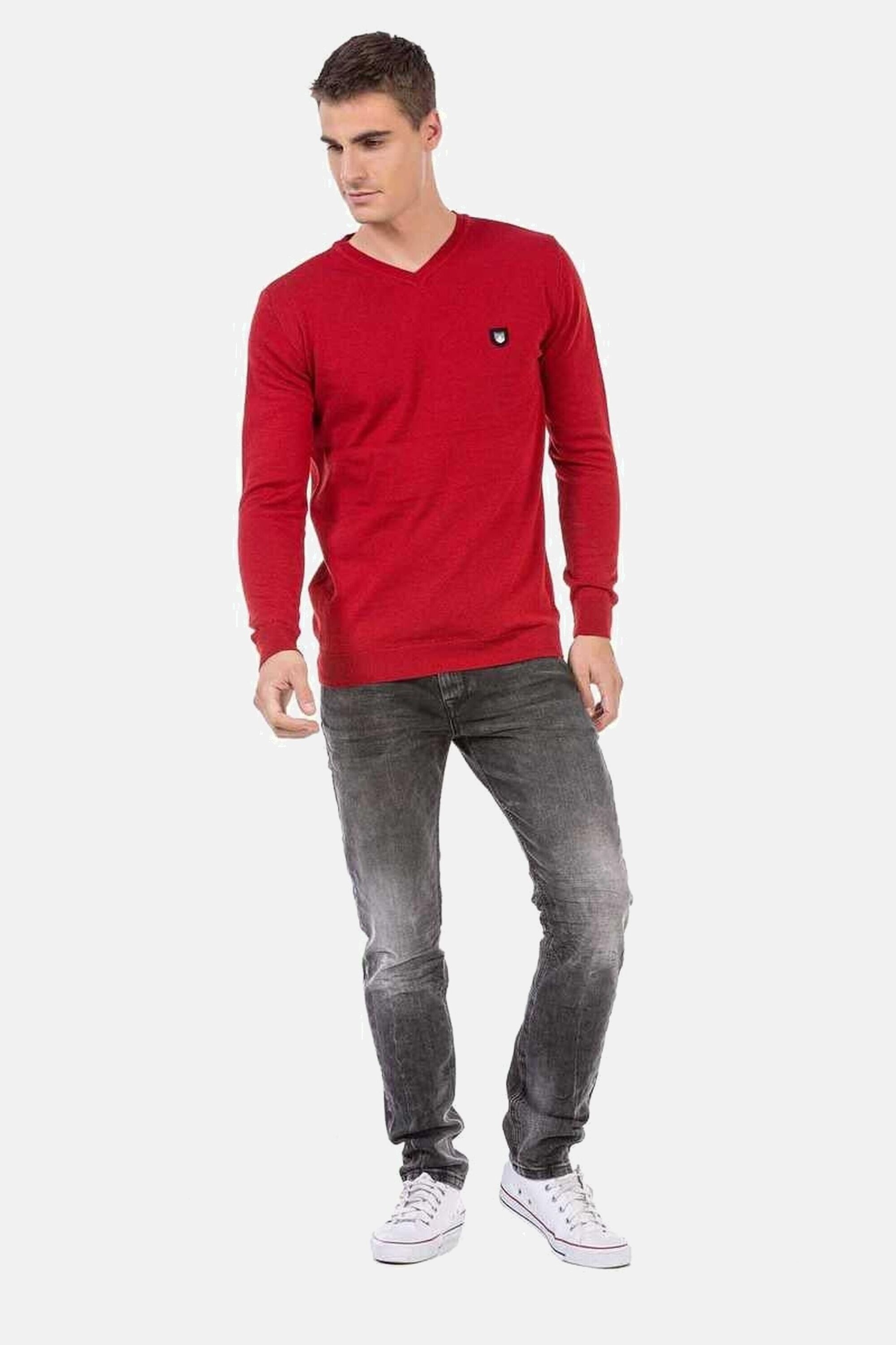 Cipo & Baxx V-Ausschnitt-Pullover »Pullover«, mit V-Ausschnitt, CP242