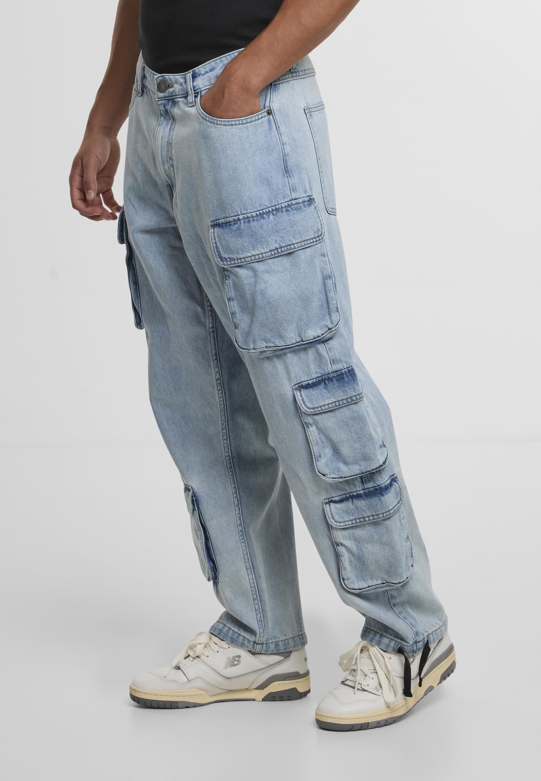 URBAN CLASSICS Cargohose »Urban Classics Multi Pocket Denim Cargo«, (1 tlg.)