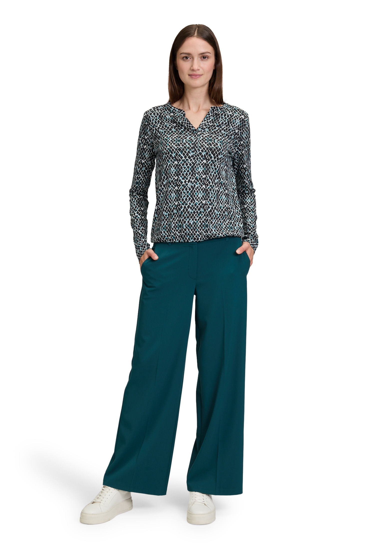 Betty&Co Kurzarmshirt »Betty & Co Casual-Shirt mit verdeckter Verschlussleiste«, (1 tlg.)