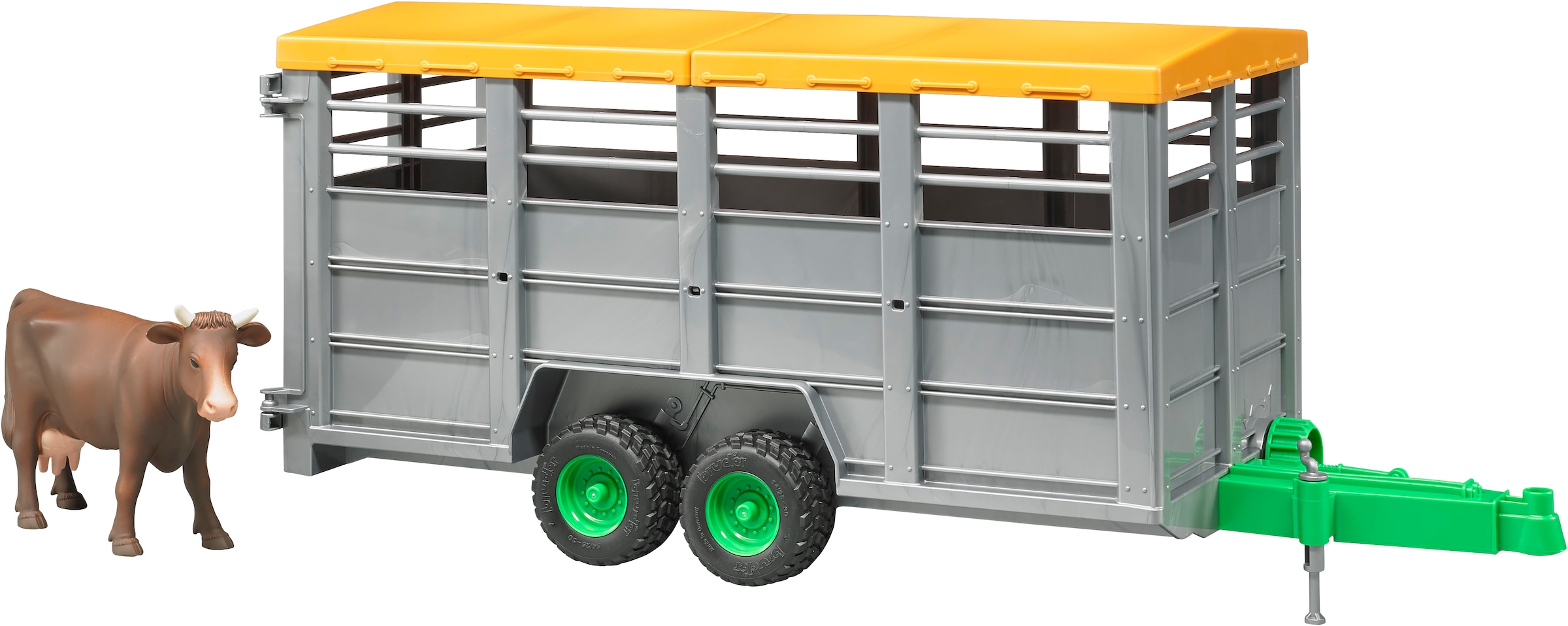 Bruder® Spielfahrzeug-Anhänger »Viehtransportanhänger mit 1 Kuh (02227)«, Made in Europe
