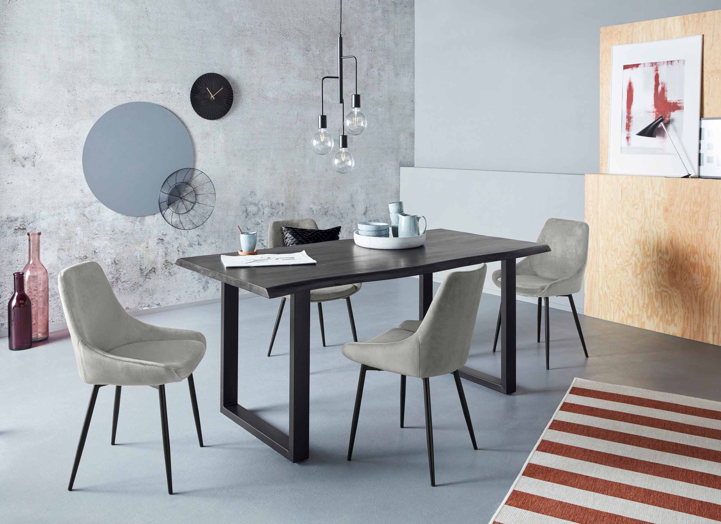 INOSIGN Esszimmerstuhl "Niam, Polsterstuhl" () 2er Set, schwarze Metallbein günstig online kaufen