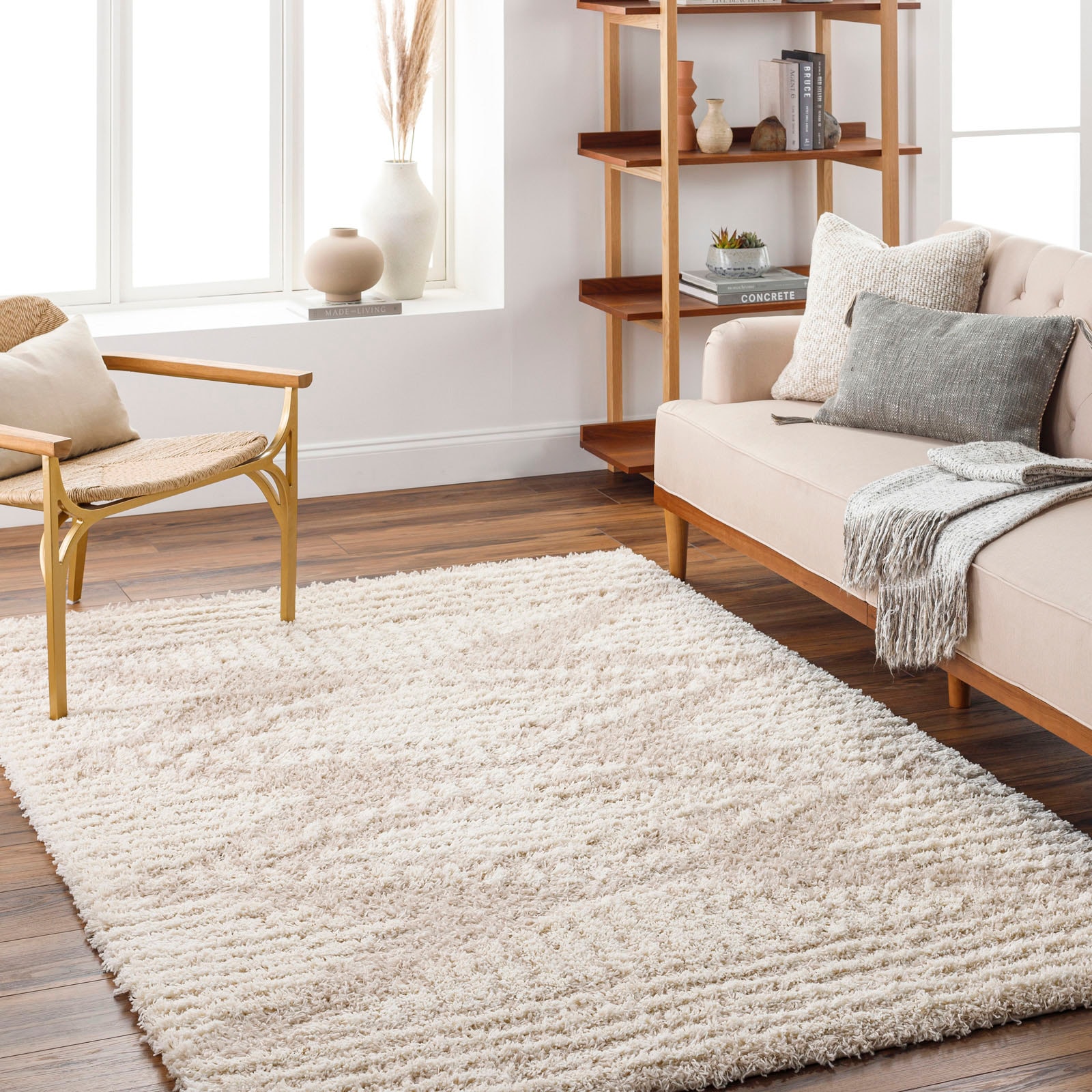 Surya Hochflor-Teppich »Modern 2323«, rechteckig, Flauschig, Langflor, Weich, Boho Wohnzimmerteppich, Beige