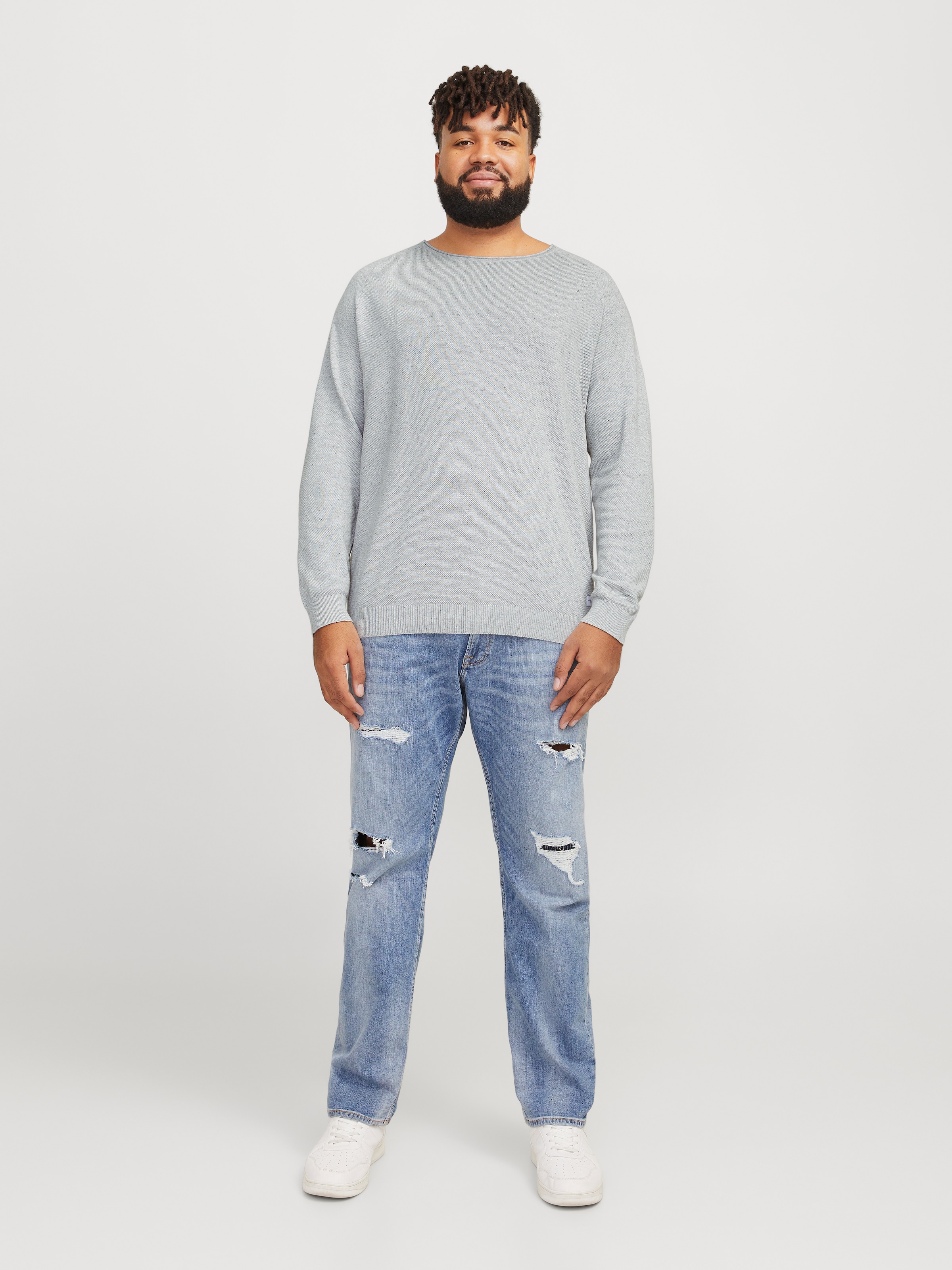 Jack & Jones PlusSize Rundhalspullover »JJEHILL KNIT CREW NECK NOOS PLS«, mit Rundhalsausschnitt