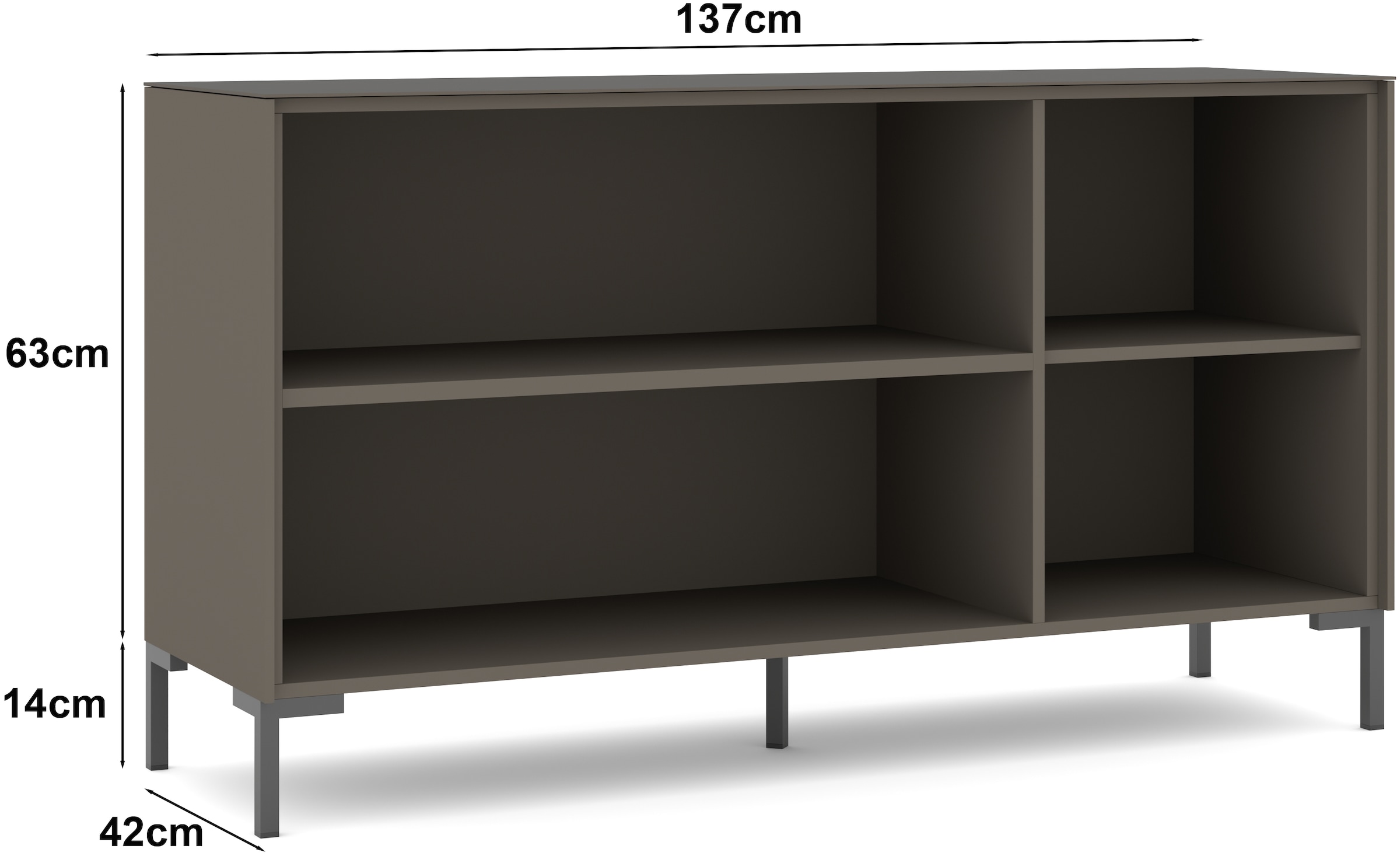 set one by Musterring Lowboard »Reno« 1 Stk. tlg. Mit Winkelfuß in diversen Farben, 77 cm Höhe & Farbauswahl