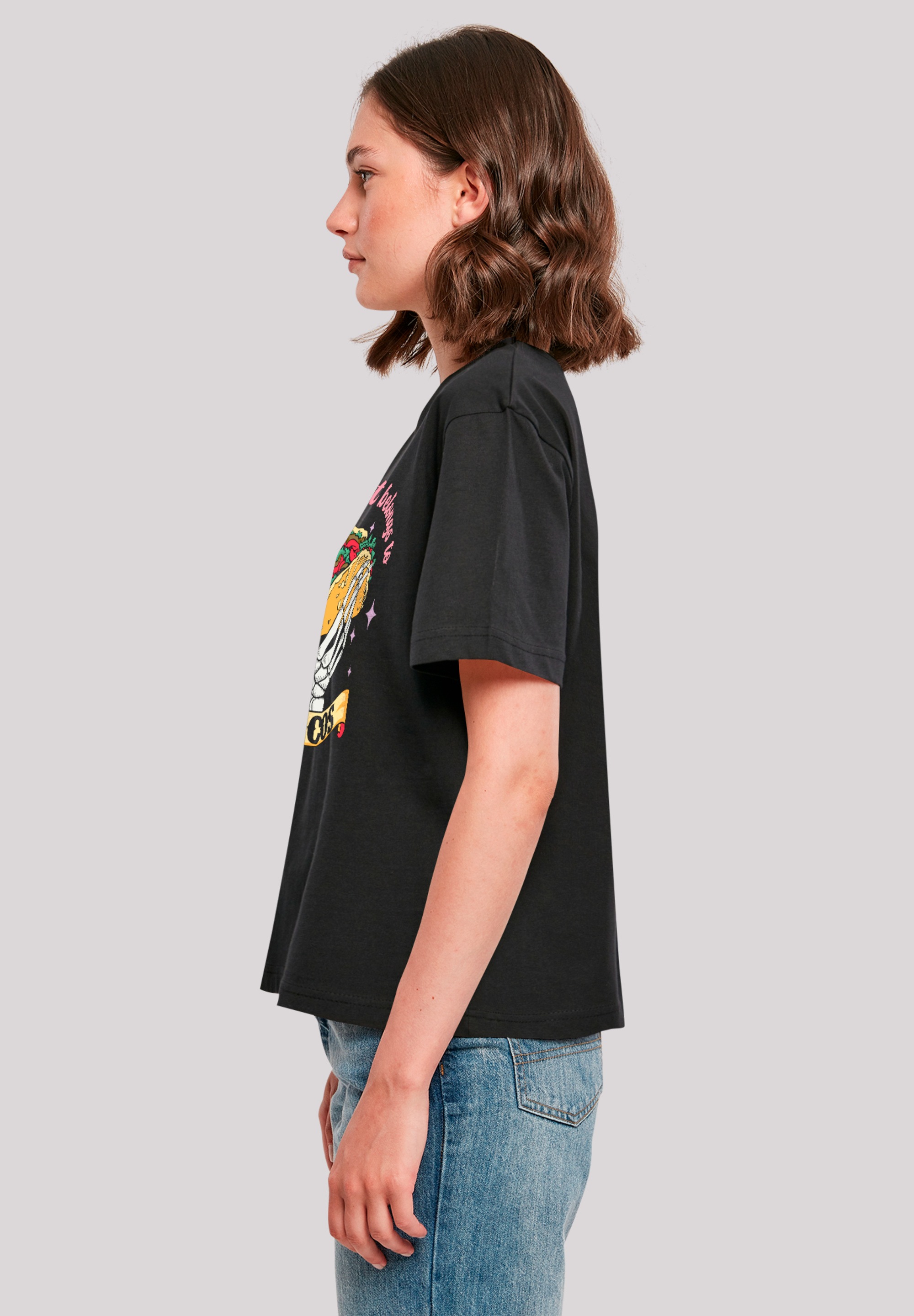 F4NT4STIC T-Shirt »Anti Valentinstag My Herz belongs to tacos«, Premium Qualität