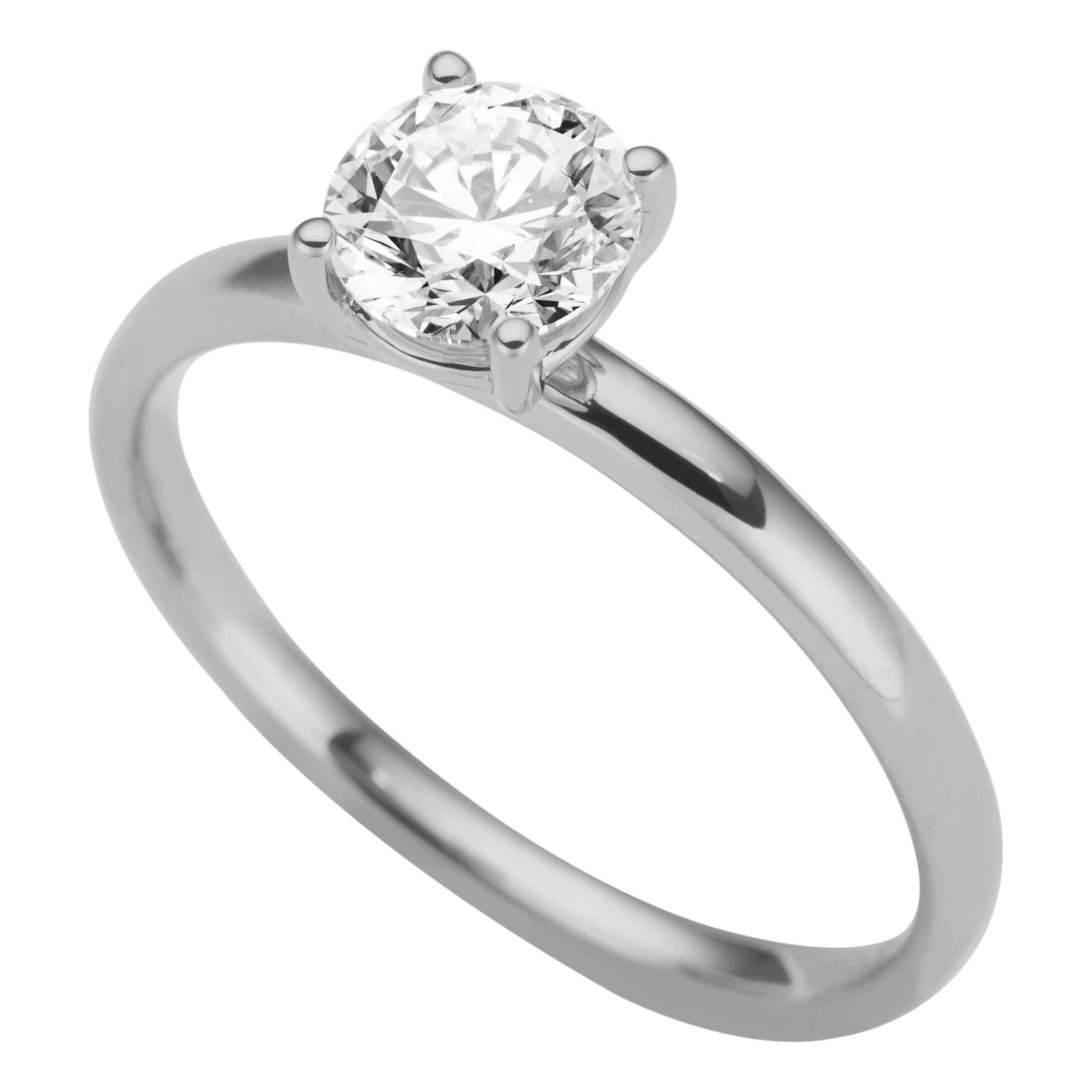 Goldring FIRETTI "Schmuck Geschenk Gold 333 Vorsteckring Verlobung Solitär Lab Grown" Gr. 19, weißgoldfarben, Fingerringe, Damen, 19, 0,75 VS = sehr kleine Einschlüsse, Diamanten Weißgold 333, 1,6mm, Diamanten, Weißgold 333, Goldring, mit Brillant