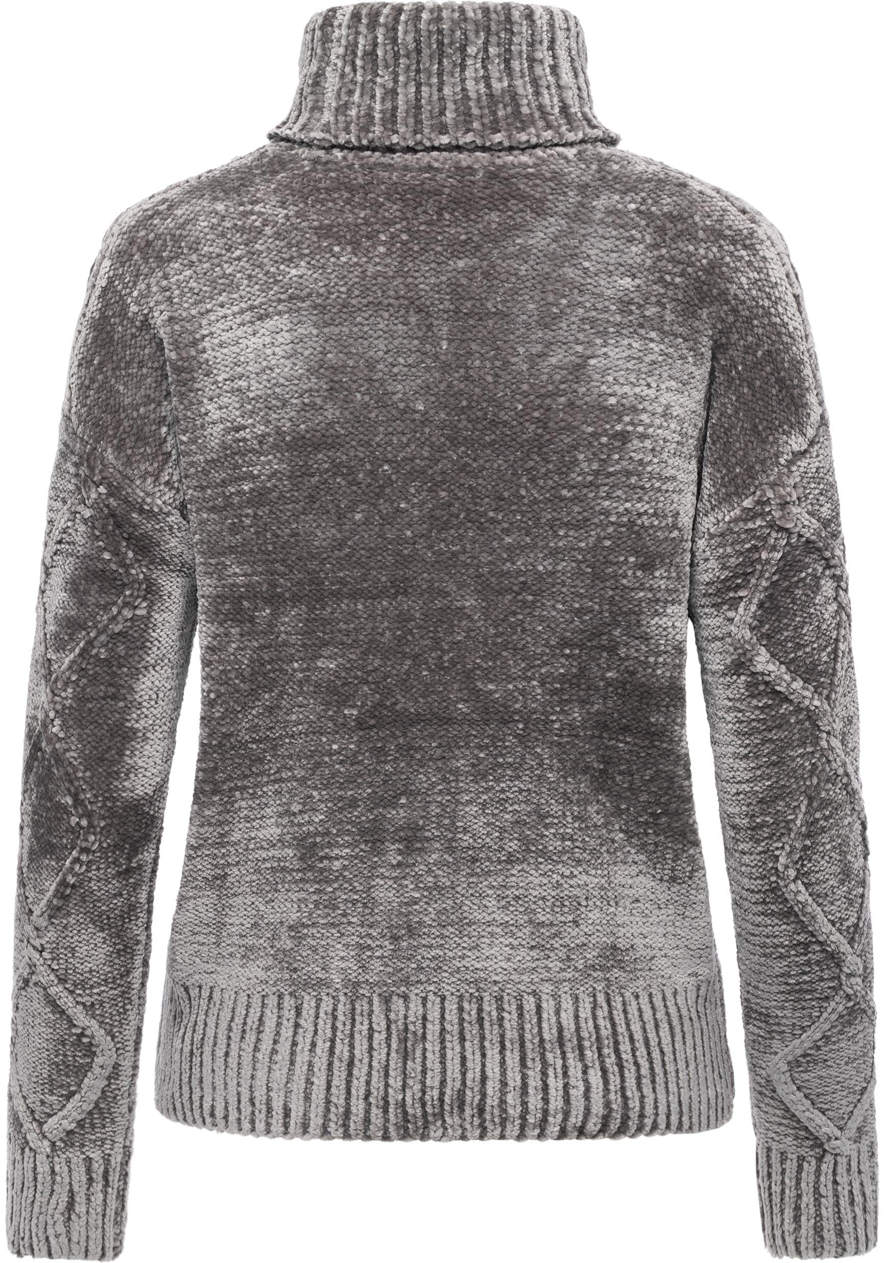 Ragwear Strickpullover »Janna Short« Gestrickter gemusterter Rollkragenpullover