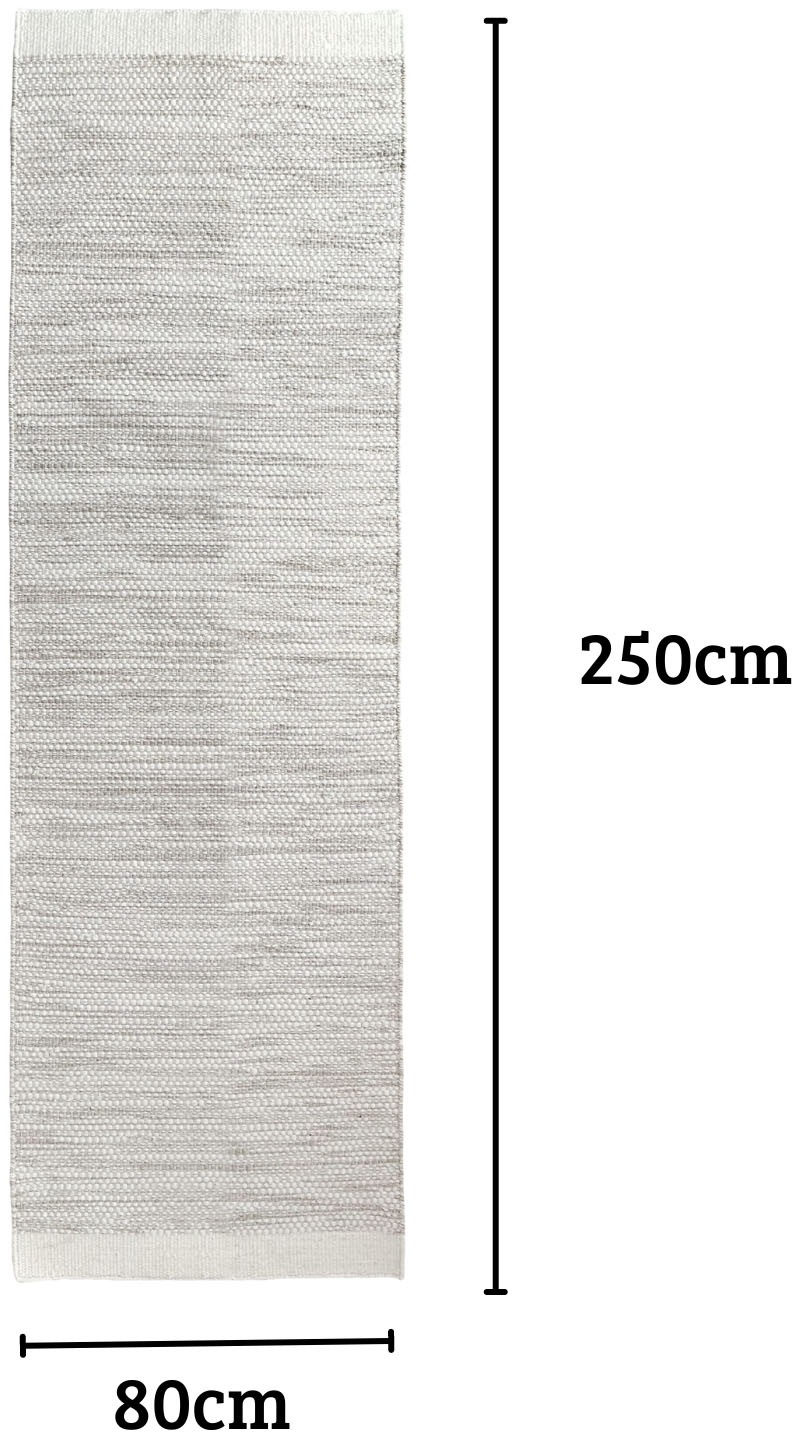 my home Bettumrandung »Wolltraum Passion«, (Set, 3 tlg.), Wendeteppich, handgewebt, melierte Optik, reine Wolle, Wohnzimmer