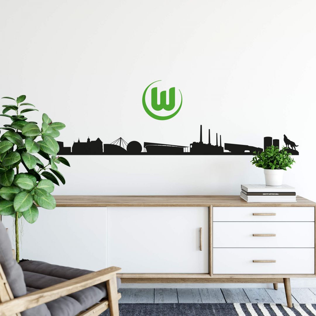 Wall-Art Wandtattoo »VfL (1 Skyline | kaufen BAUR St.) mit Wolfsburg Logo«