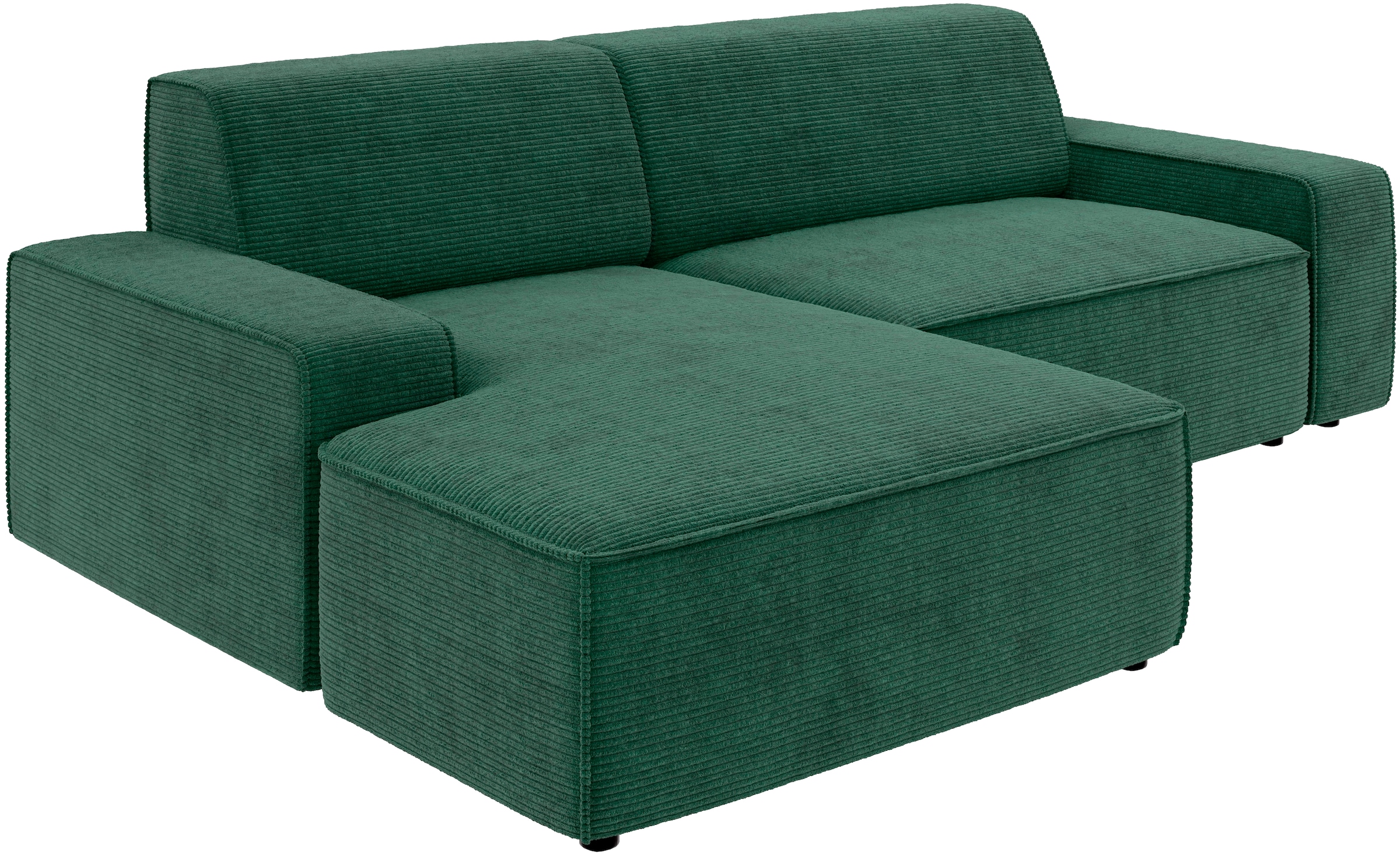 TRENDMANUFAKTUR Ecksofa »Graz, wahlweise mit Sitzvorschub und Bettkasten, L-Form, Breite 246 cm«, in Cord-, haustierfreundlichem LEO Struktur- oder LUMOS-3D-Bezug