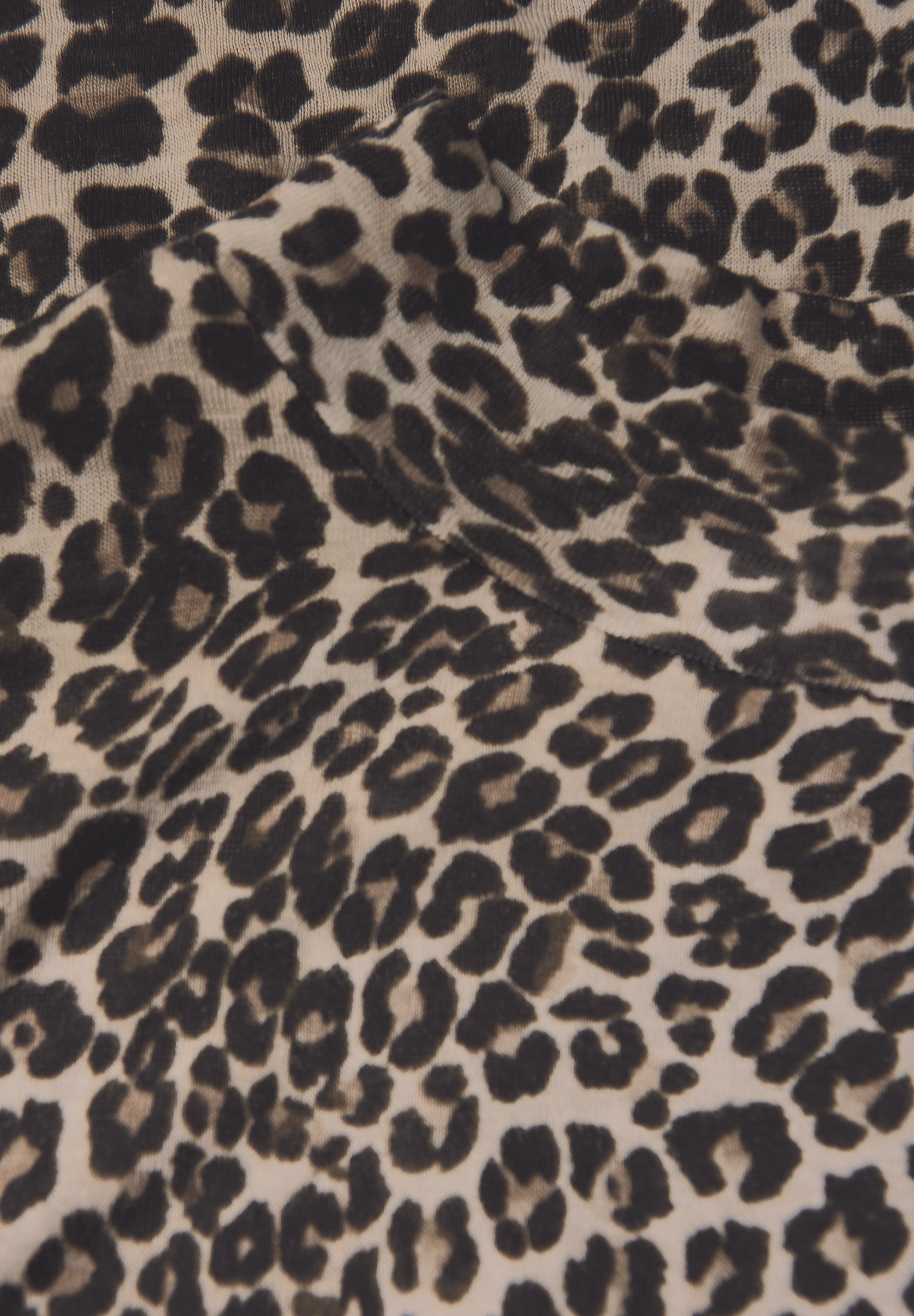 STREET ONE T-Shirt, mit Animal Print und in Leinen-Optik