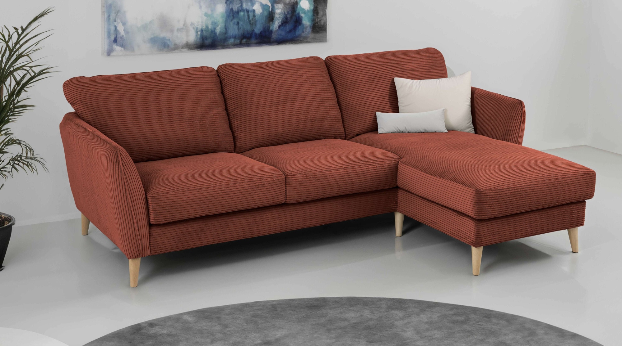 OTTO home Ecksofa "MARSEILLE (242/152cm),L-Form, Rec. rechts/links" Massivholzbeine aus Eiche, in verschieden Bezügen und Farbvarianten