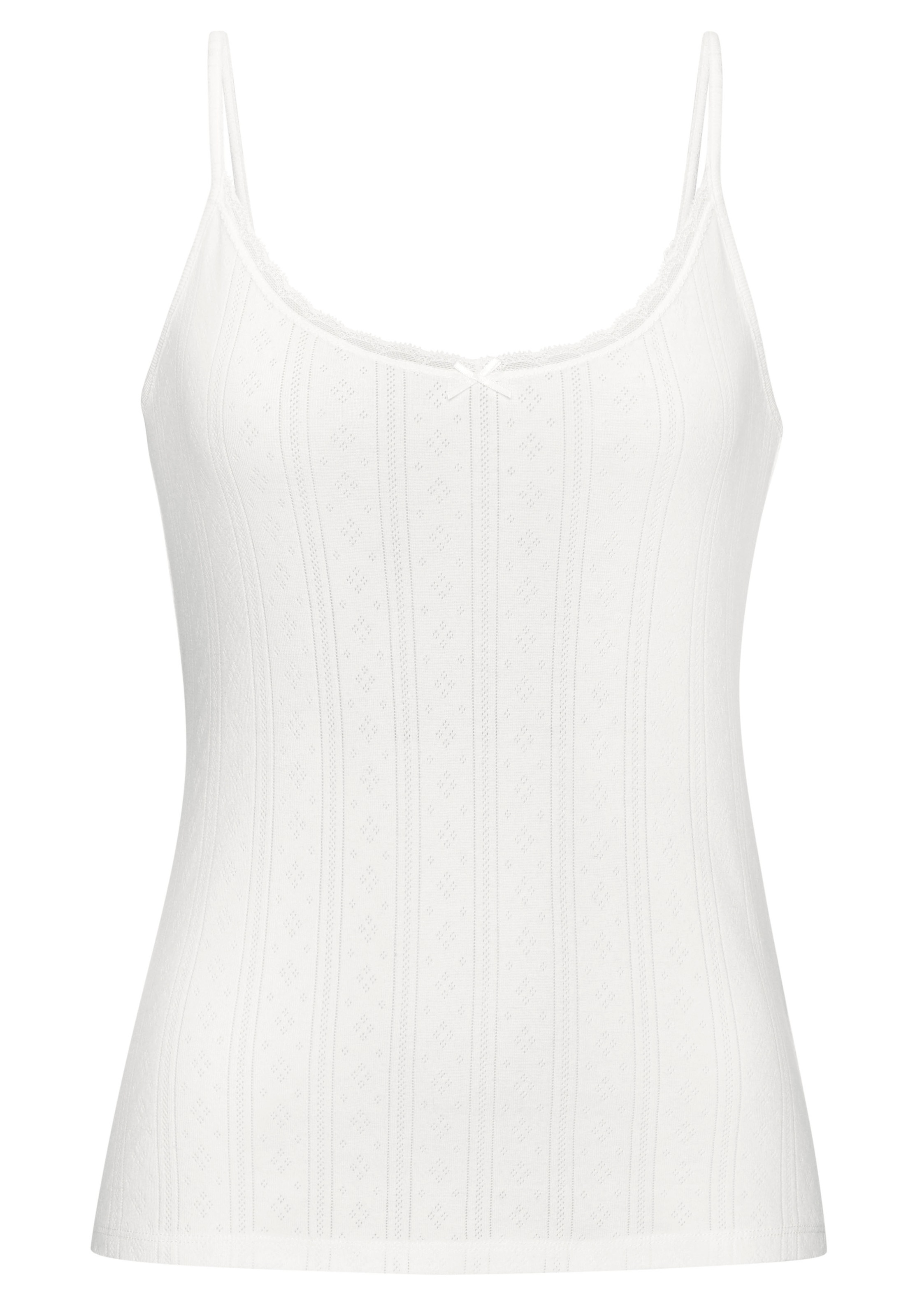 Vivance Spaghettitop, (2er-Pack), aus weichem Pointelle-Strick mit Spitze
