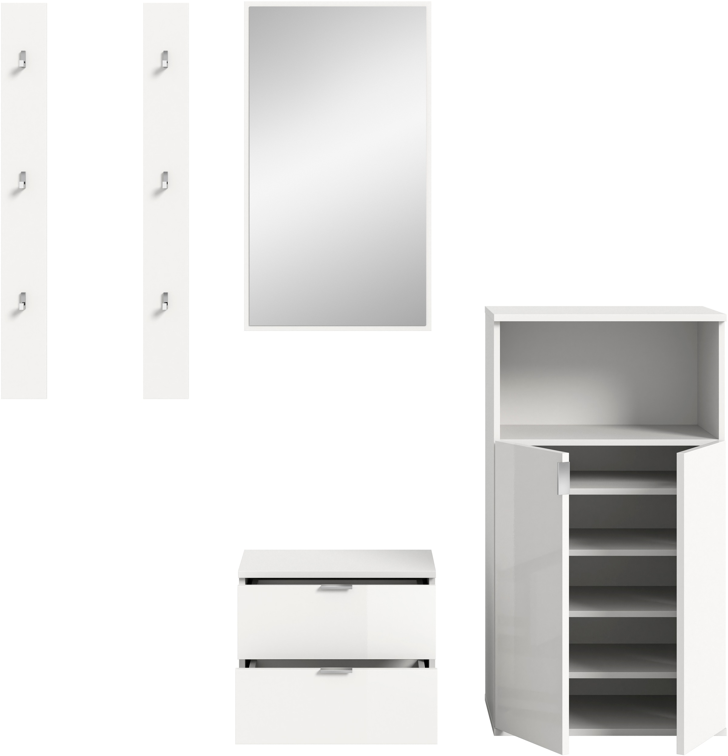 INOSIGN Garderoben-Set, (4 St.), Trondheim, Garderobenset 4-tlg.Breite 179 cm, Flur, Diele, Kombination