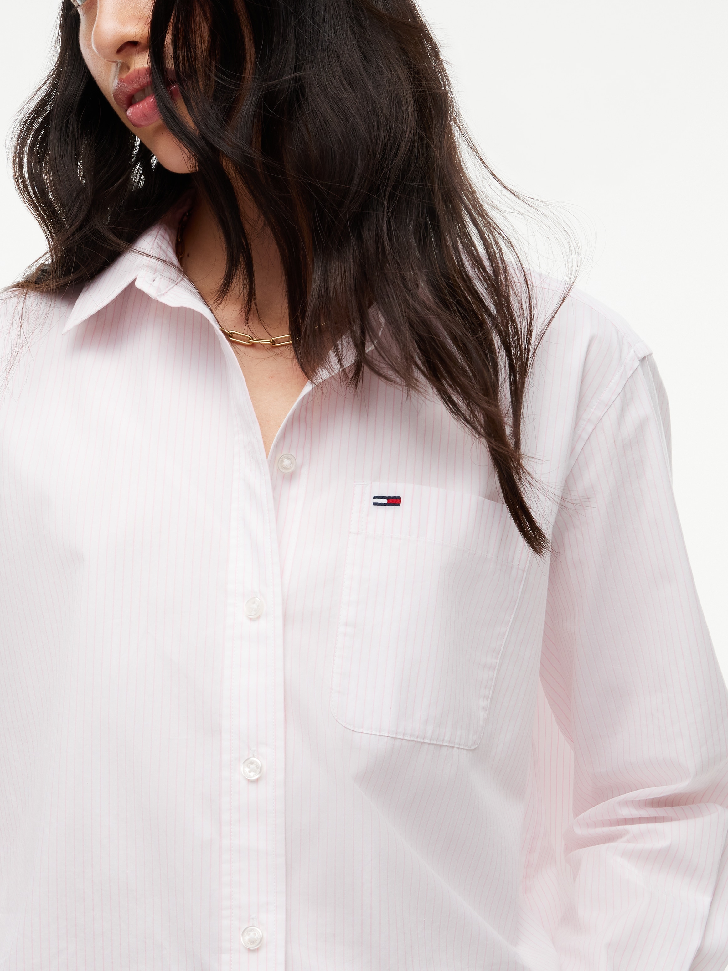 Tommy Jeans Langarmbluse »TJW RLX ESSENTIAL SHIRT« Baumwolle,  relaxed fit