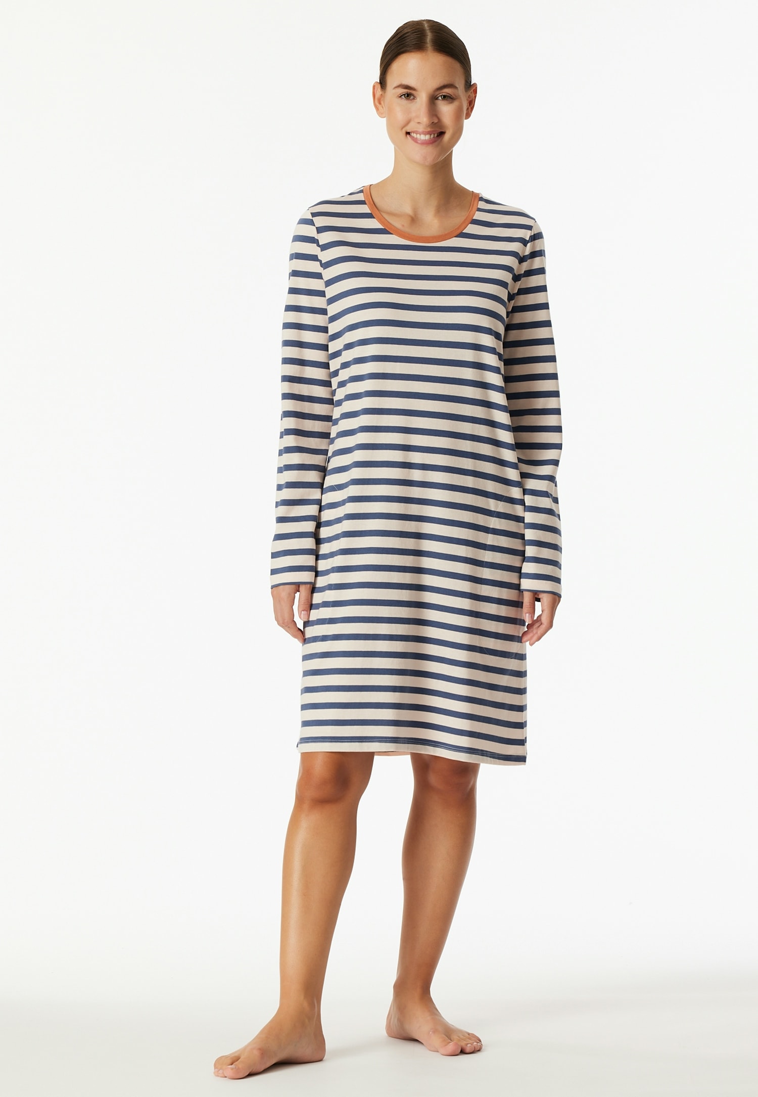 Schiesser Nachthemd "Casual Essentials", mit langen Ärmeln, seitlichen Tasc günstig online kaufen