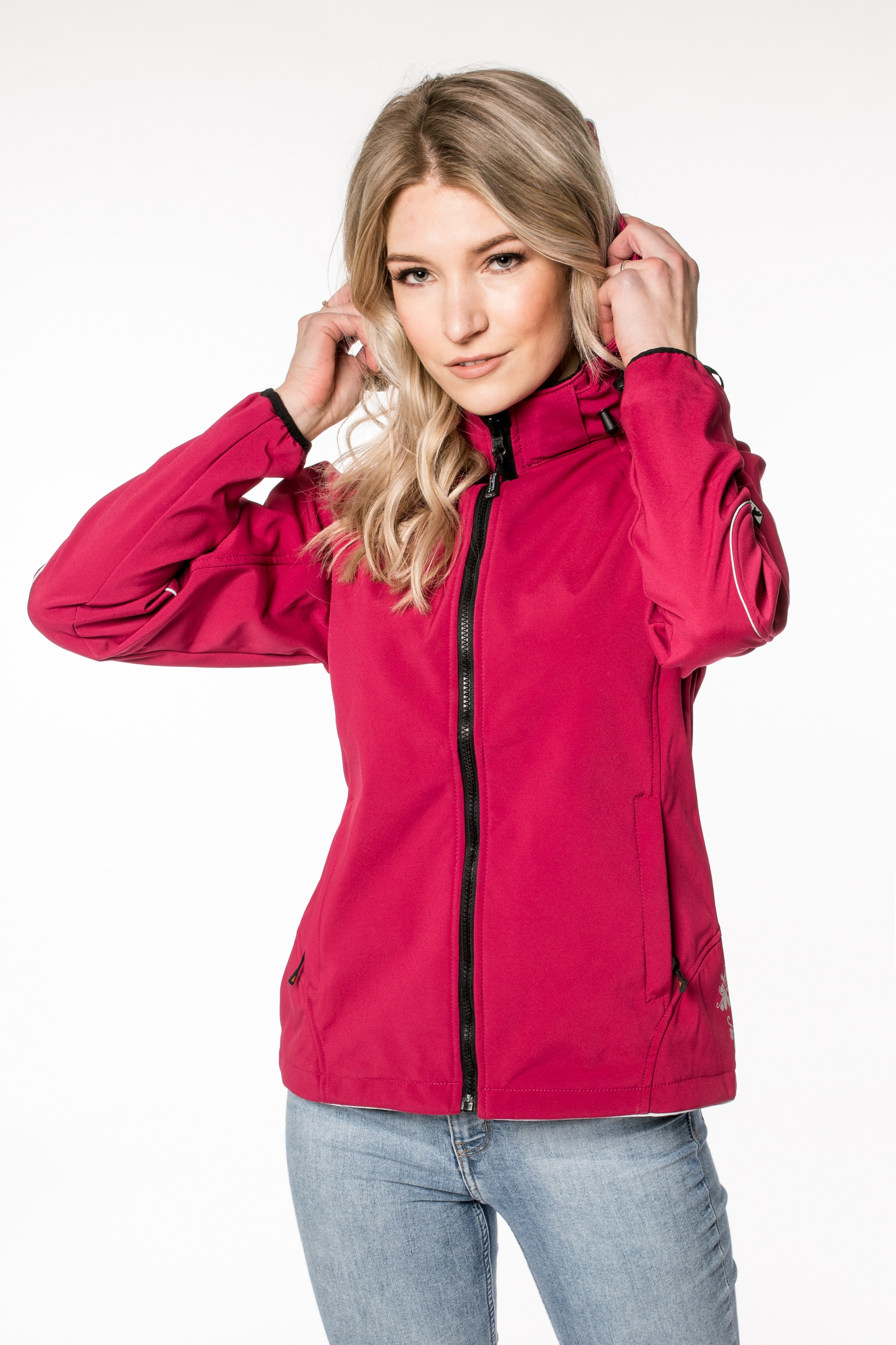 DEPROC Active Softshelljacke "NIGEL PEAK Women" mit Kapuze auch in Großen Größen erhältlich