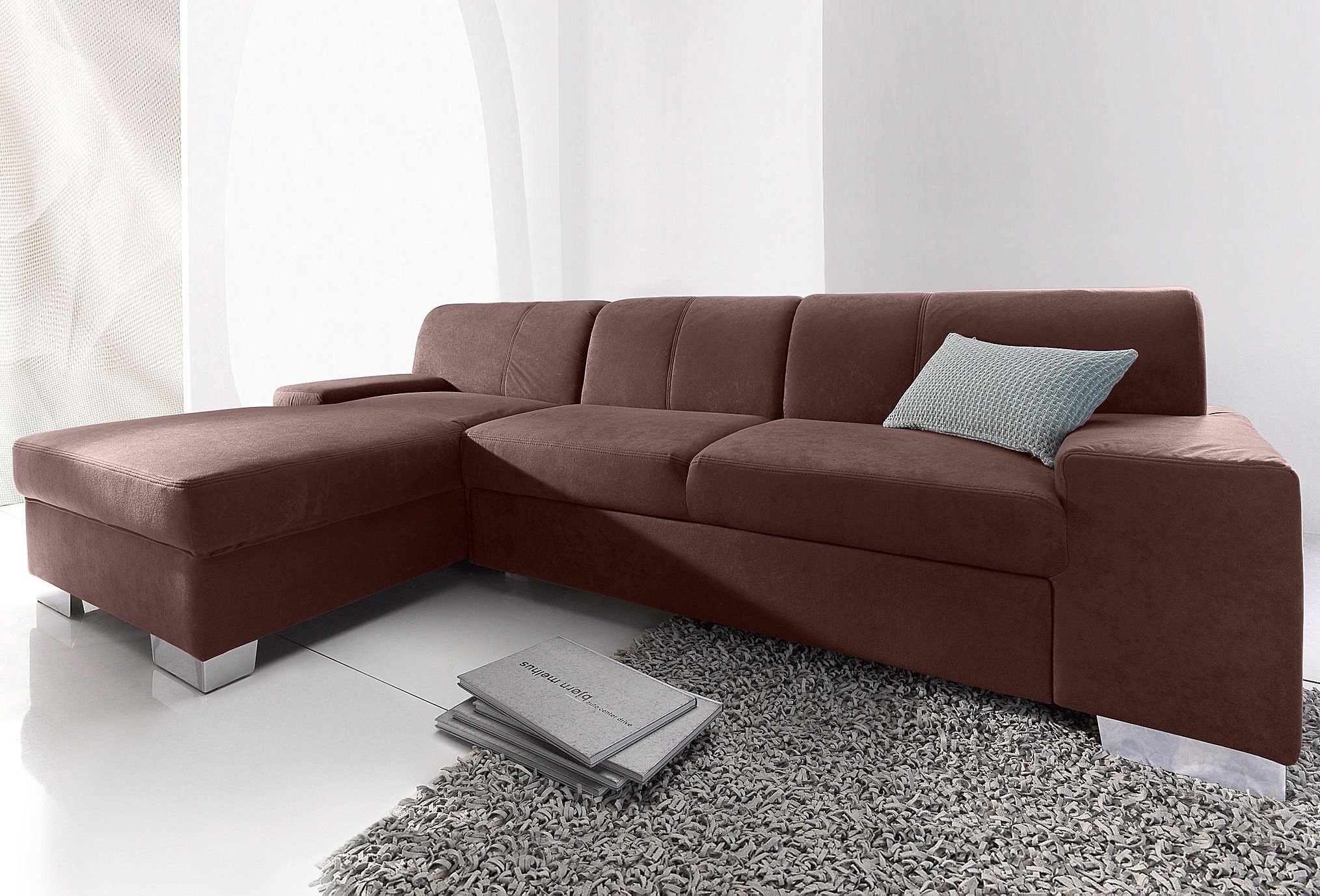 DOMO collection Ecksofa »Star, zeitlose Formensprache, elegante Optik, Breite 248cm, L-Form« wahlweise mit Bettfunktion
