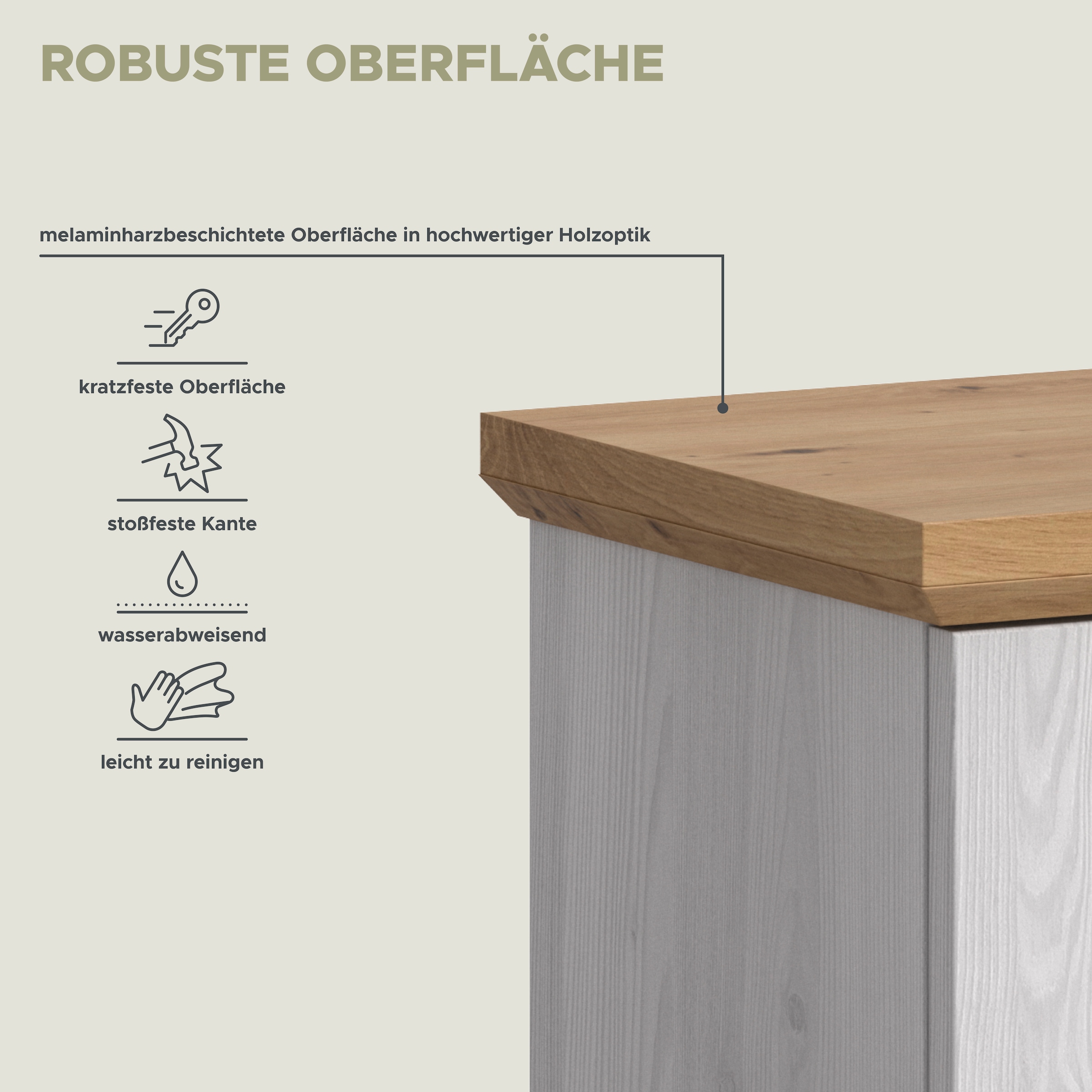 welltime Unterschrank »COSENZA, Höhe 85cm, 1 Tür, 1 Schubkasten, 1 Einlegeboden, 2 Fächer« in Landhausoptik, mit weiteren Artikel der Serie kombinierbar, 1 Stk. tlg. Standschrank, Badezimmerschrank, Bad, Badezimmer