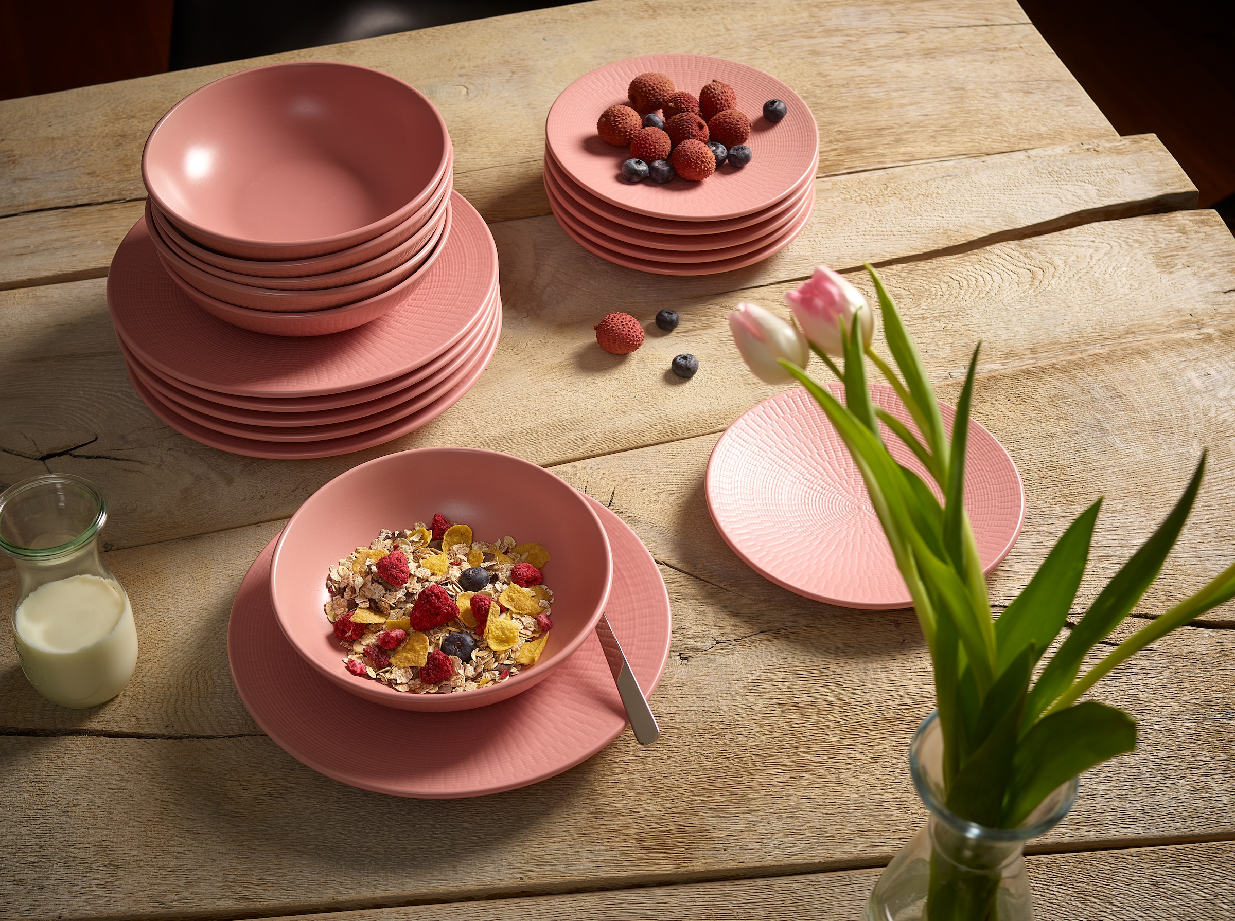 ECHTWERK Tafelservice »Blanka Nature Design«, (Set, 12 tlg.), mit Struktur