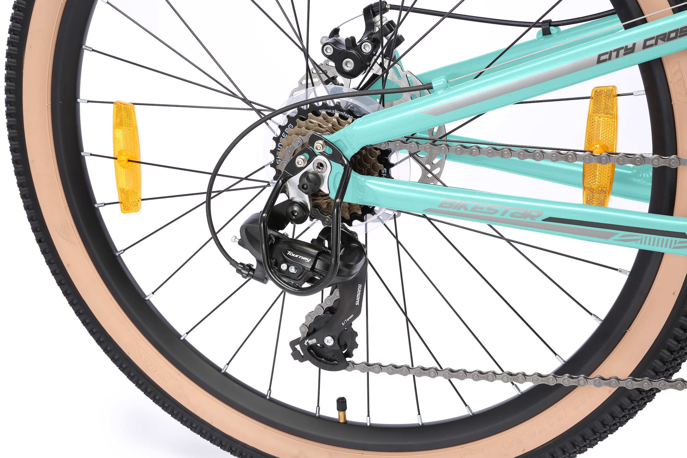 Bikestar Mountainbike 21 Gang Shimano RD-TY300 Schaltwerk Kettenschaltung für Damen und Herren, Kettenschaltung