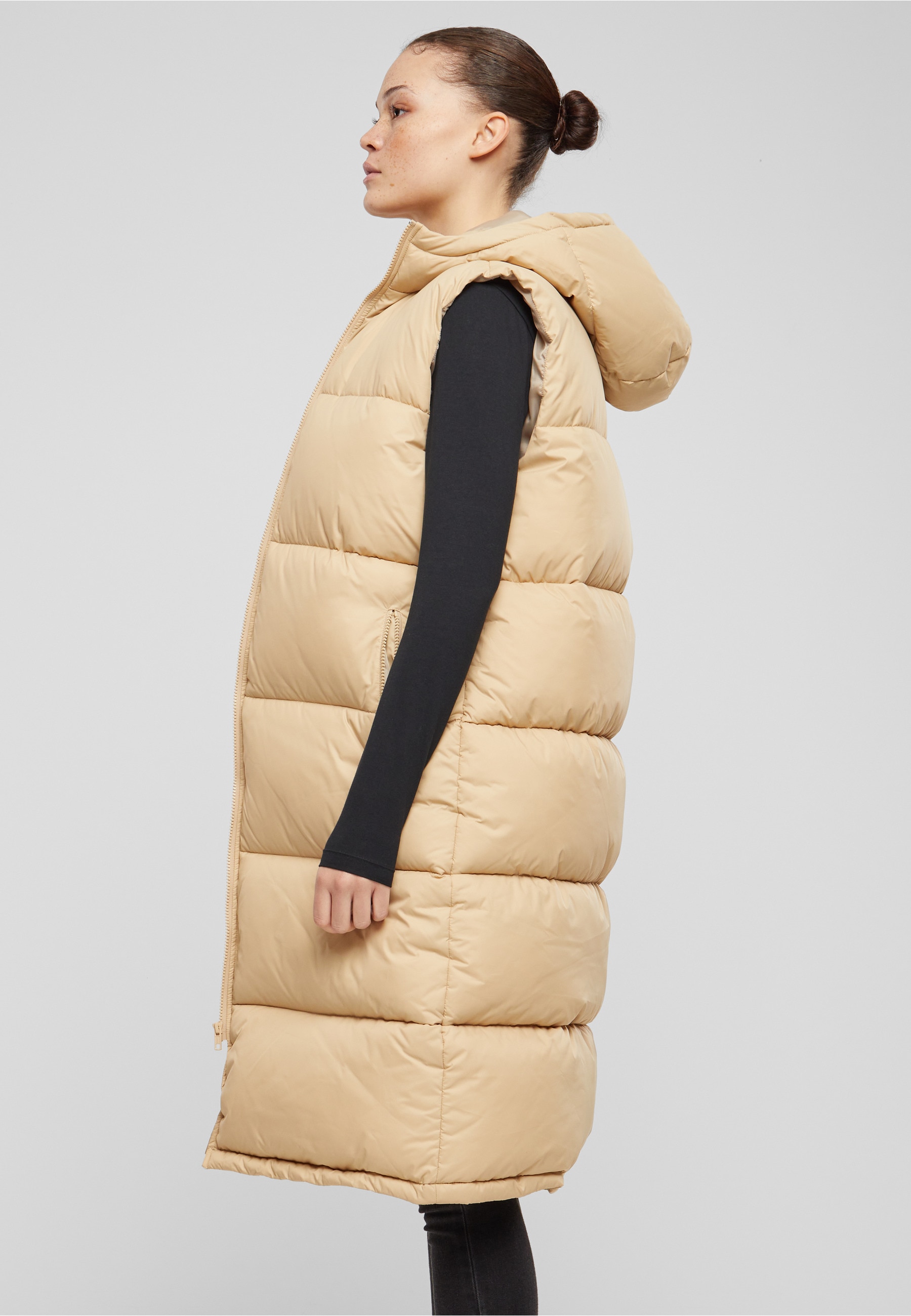 URBAN CLASSICS Steppweste »Urban Classics Ladies Long Hooded Puffer Vest«