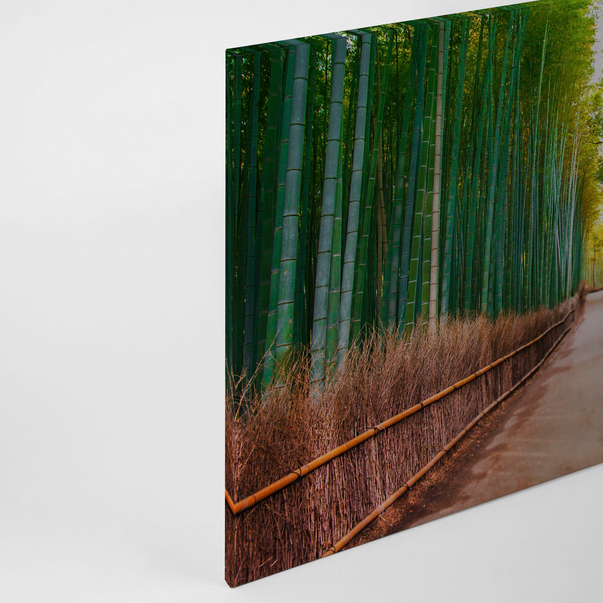 A.S. Création Leinwandbild »Bambus Walk«, Kunst-Gemälde-Kinder, (1 St.), Feldweg Bambus Natur Keilrahmen Leinwand-Bild Wohnzimmer modern Kinder