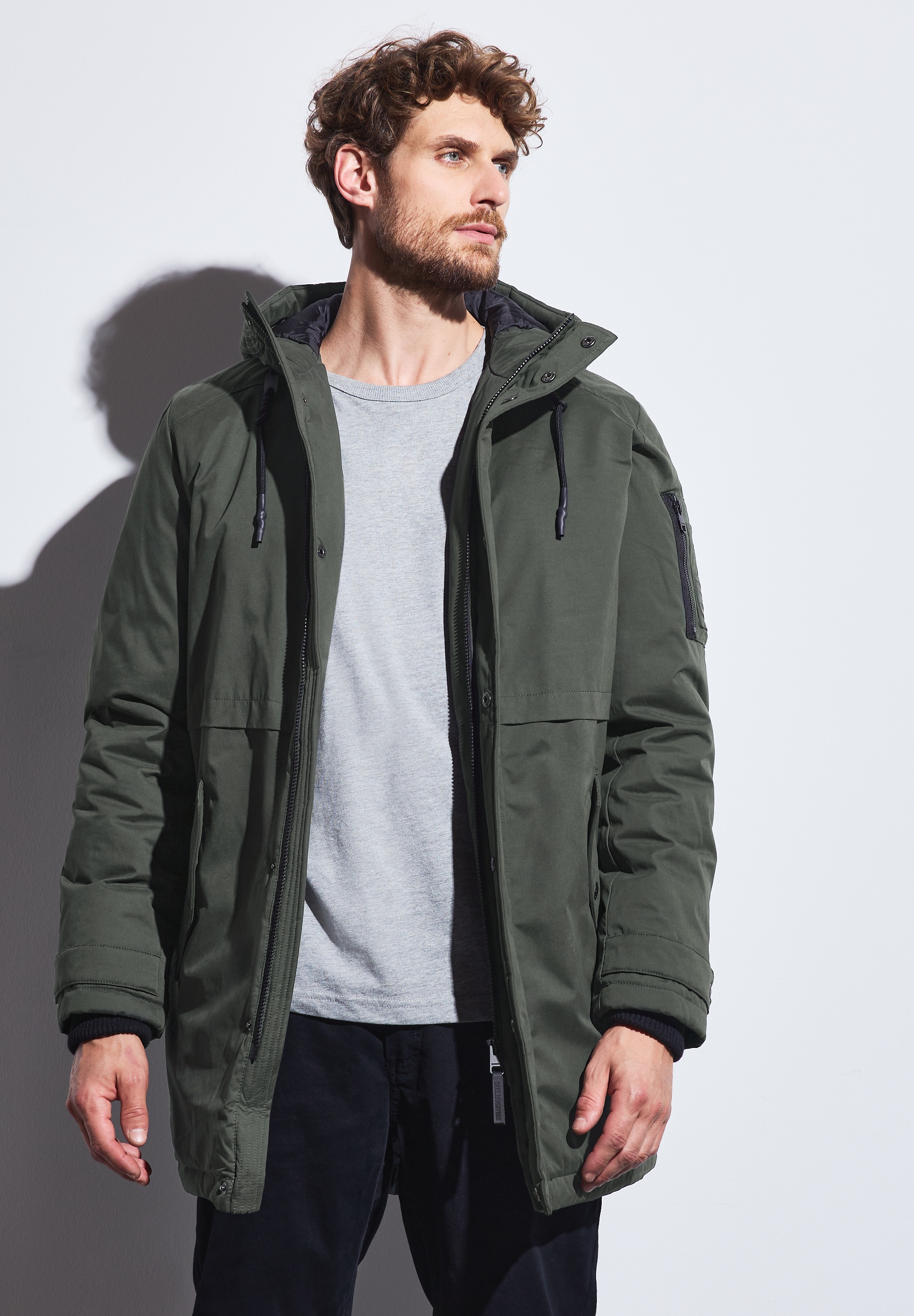 STREET ONE MEN Wintermantel, mit Zipper günstig online kaufen