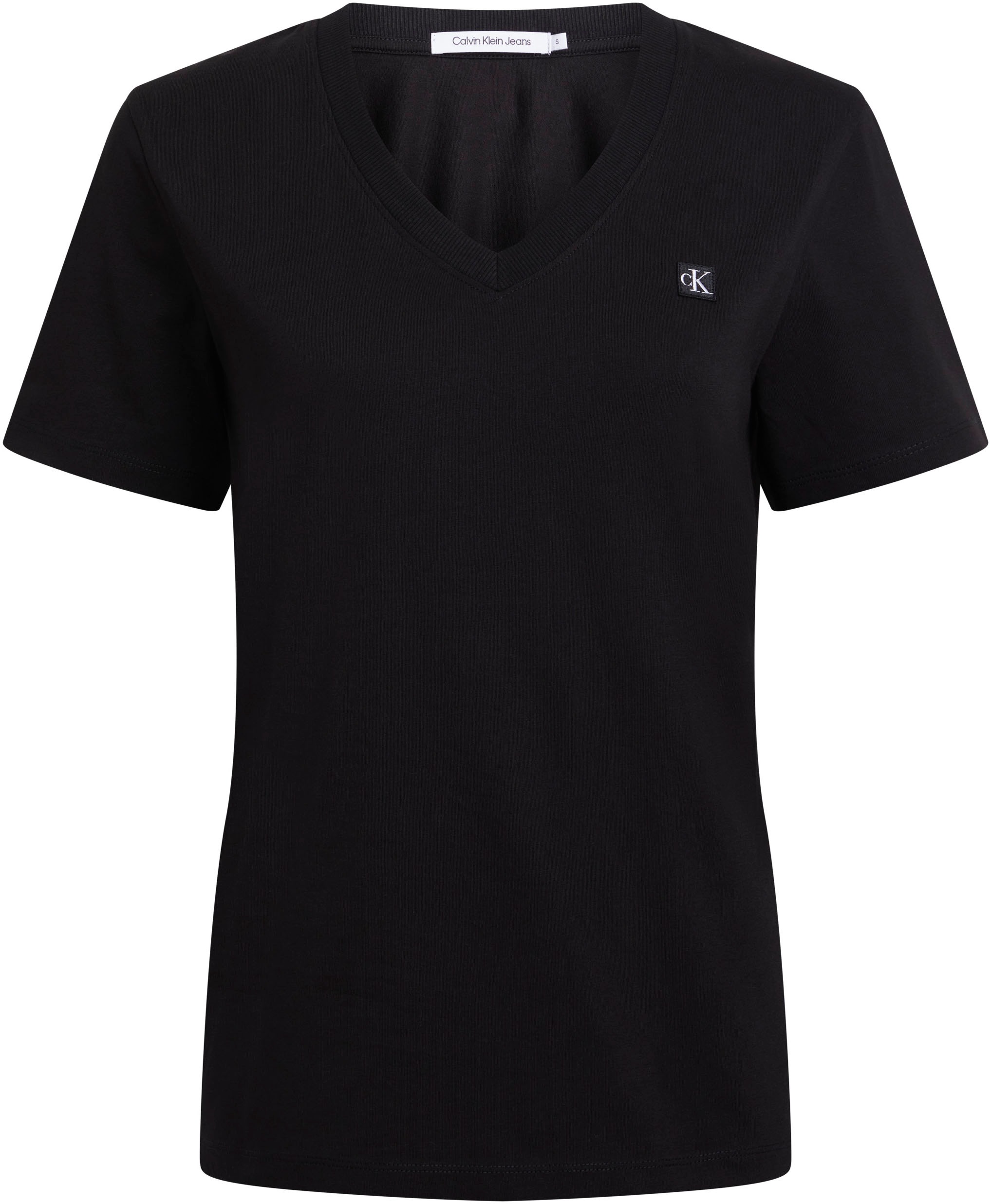Calvin Klein Jeans T-Shirt »CK EMBRO BADGE V-NECK TEE«, mit Logomarkenlabel