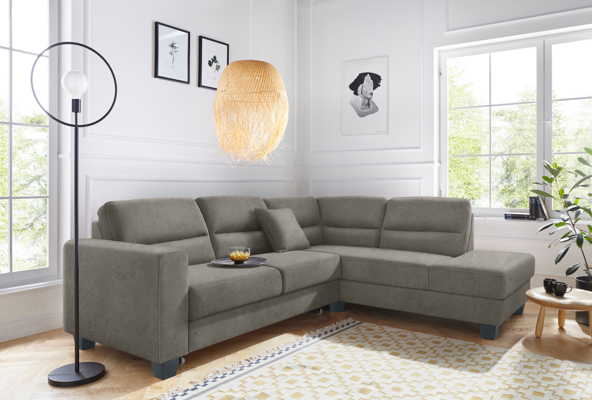 TRENDMANUFAKTUR Ecksofa "Chamber, zeitlos und modern, hoher Sitzkomfort, L- günstig online kaufen